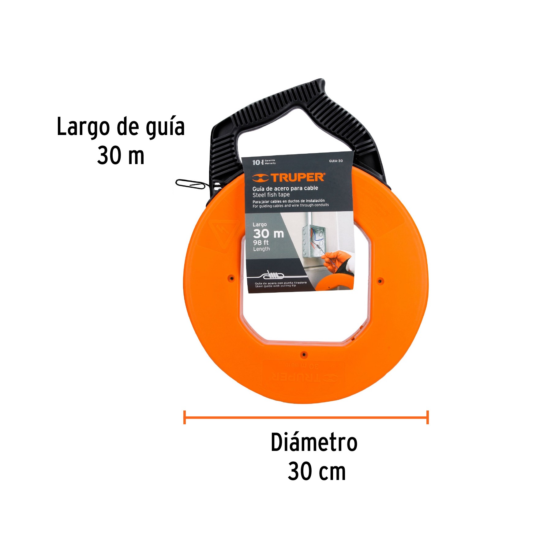 GUÍA DE ACERO DE 30 M PARA CABLE, TRUPER 17752