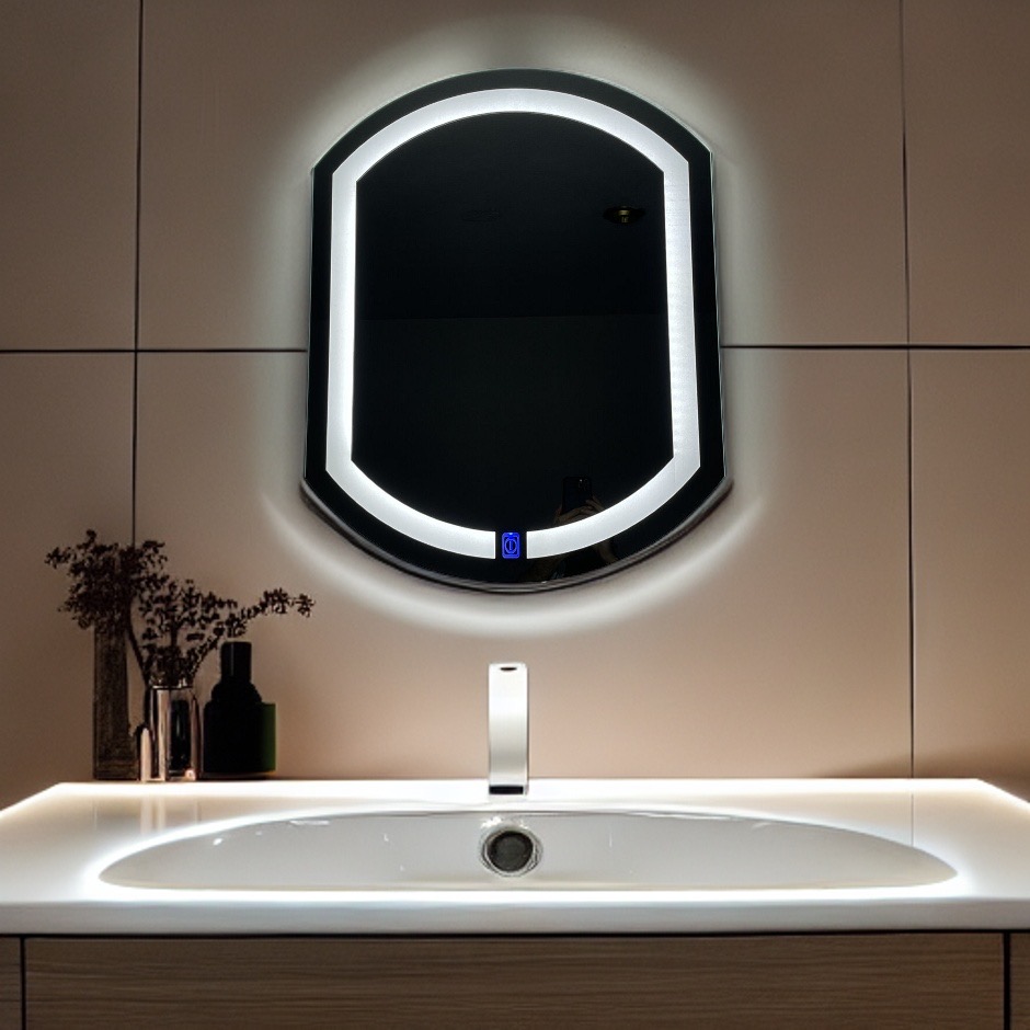 Espejo Ovalado LED ARD de 60 x 52 cm con Detalles Grabados al Láser