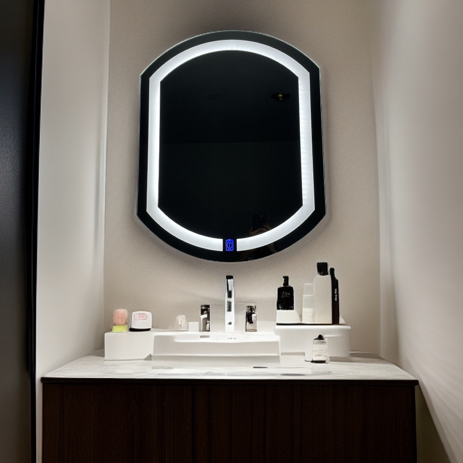 Espejo Ovalado LED ARD de 60 x 52 cm con Detalles Grabados al Láser