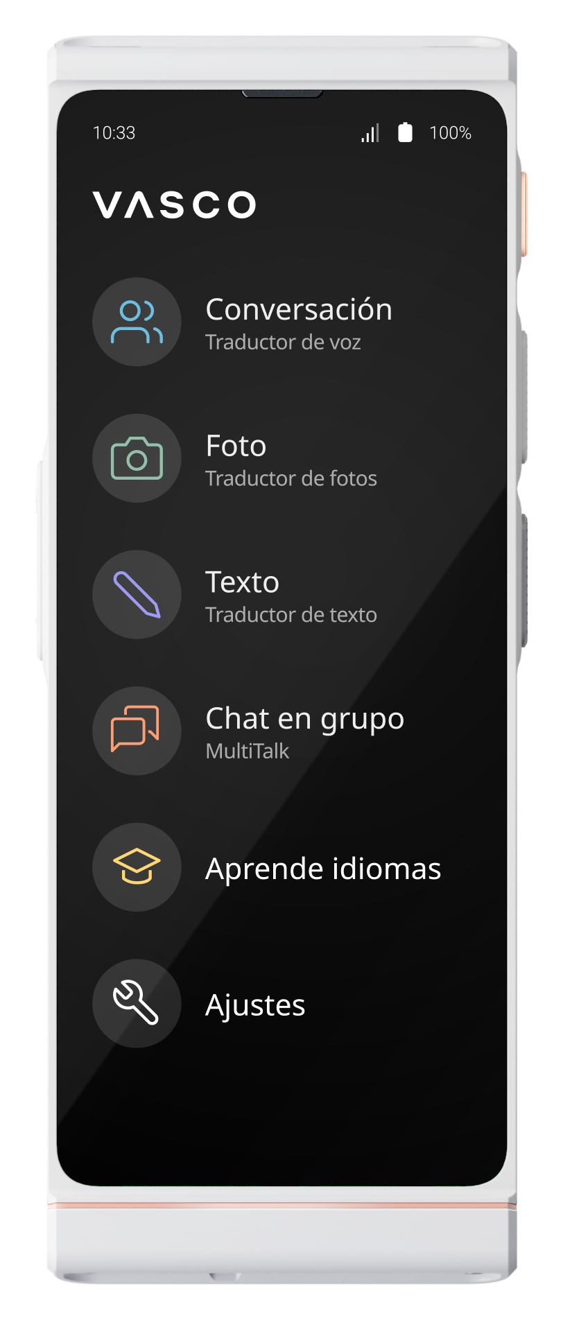 Traductor Inteligente Vasco V4 Internet Gratis de por Vida Blanco
