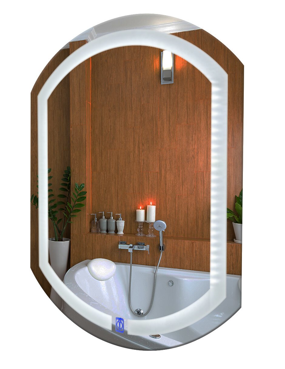 Espejo Luz Led Ovalado 80 X 60 Cm Touch Ideal Baño