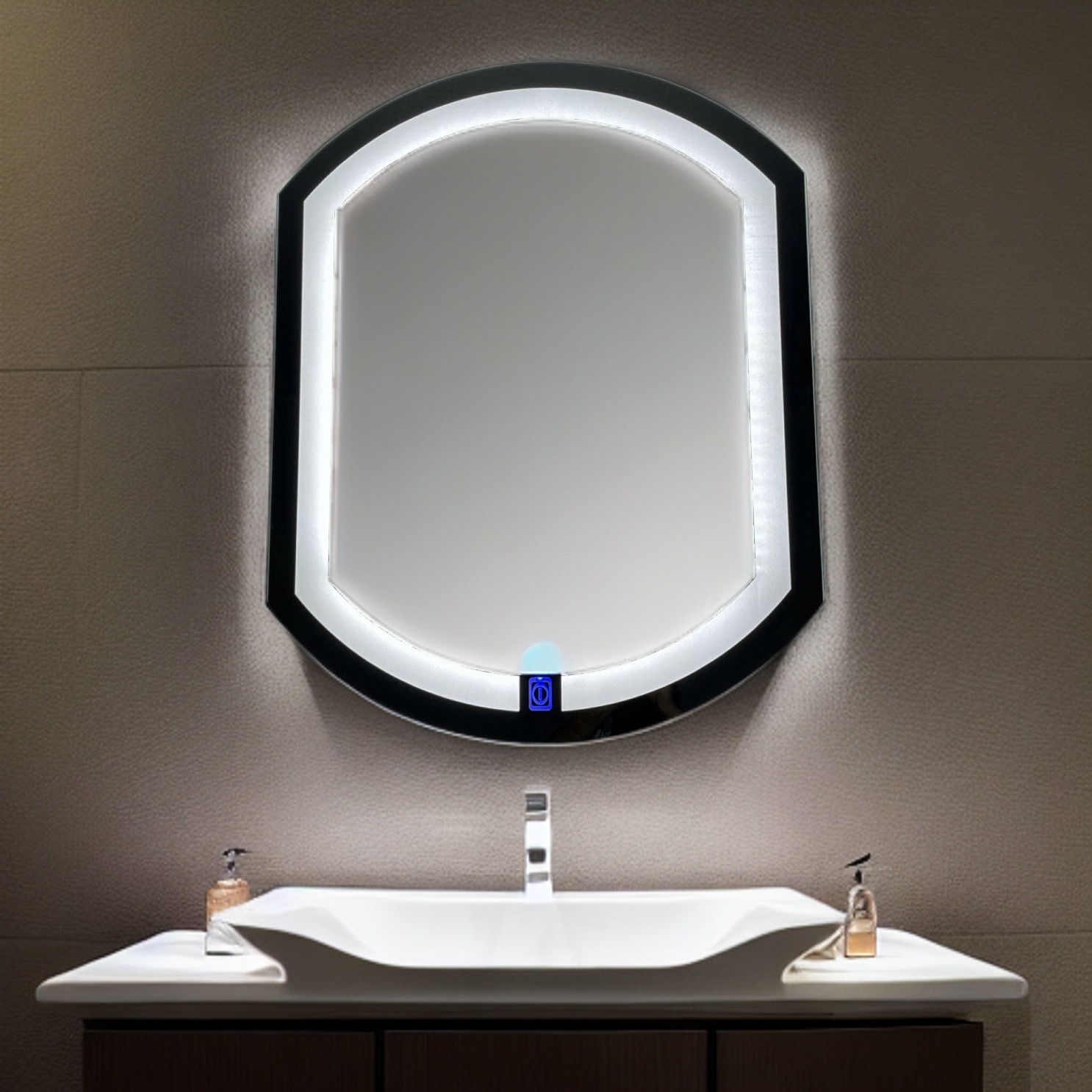 Espejo ovalado con iluminación led 60x80cm - M022 - Kreamac Griferia