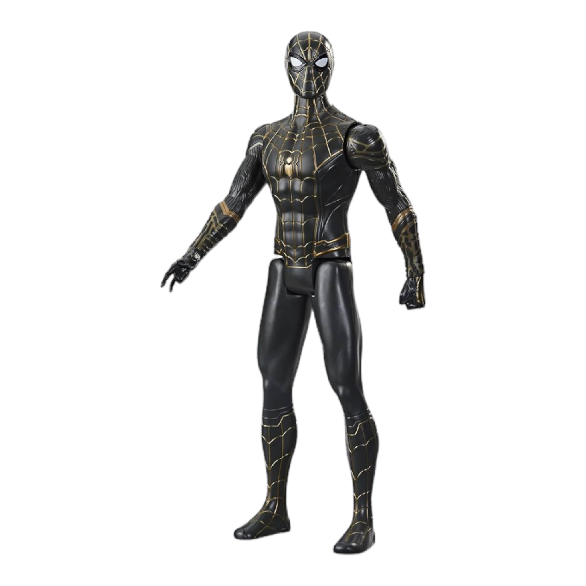 Spider-Man Figura De Acción Traje Negro y Dorado Marvel Titan Hero Series Hasbro