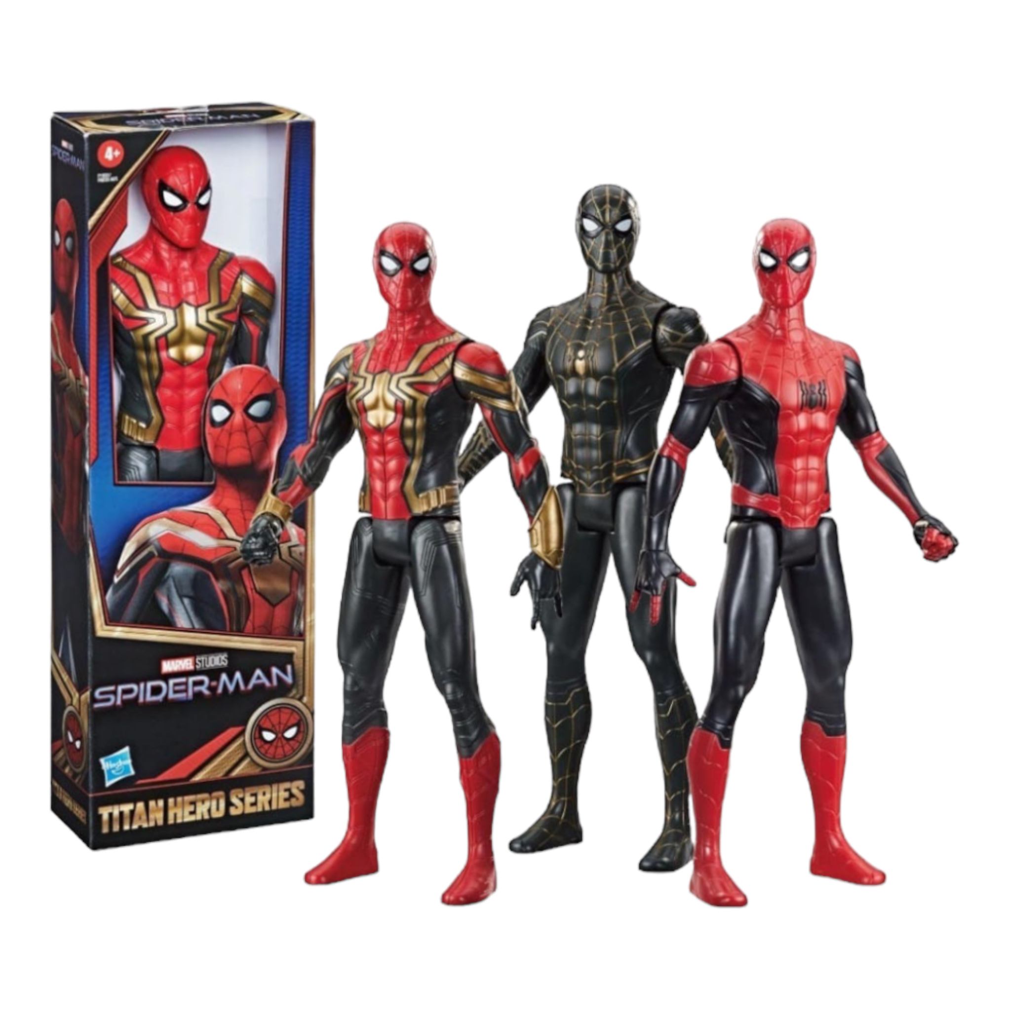 Spider-Man Figura De Acción Traje Negro y Dorado Marvel Titan Hero Series Hasbro