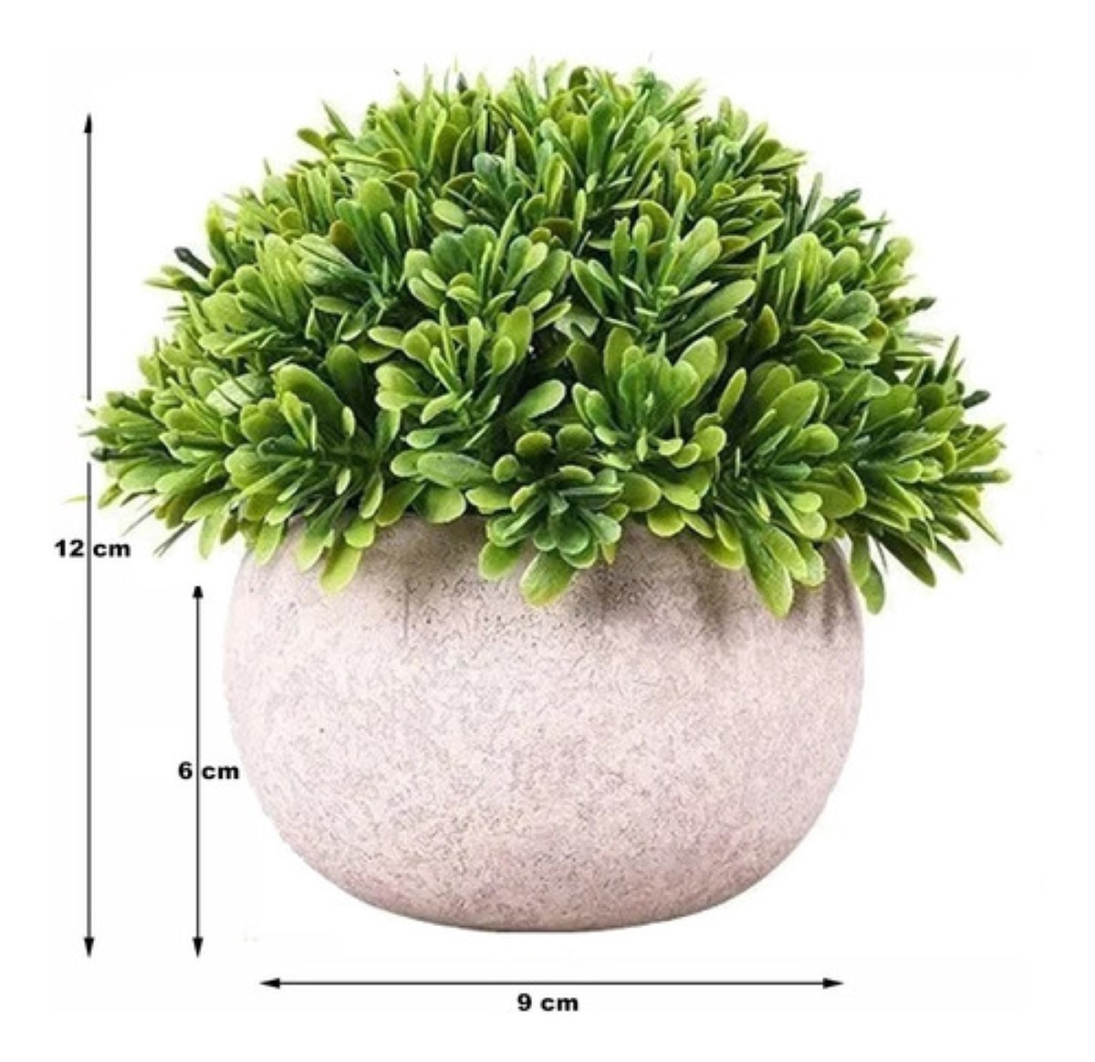 Plantas Artificiales Barro Decoración Verde 3 Macetas Bonsai 