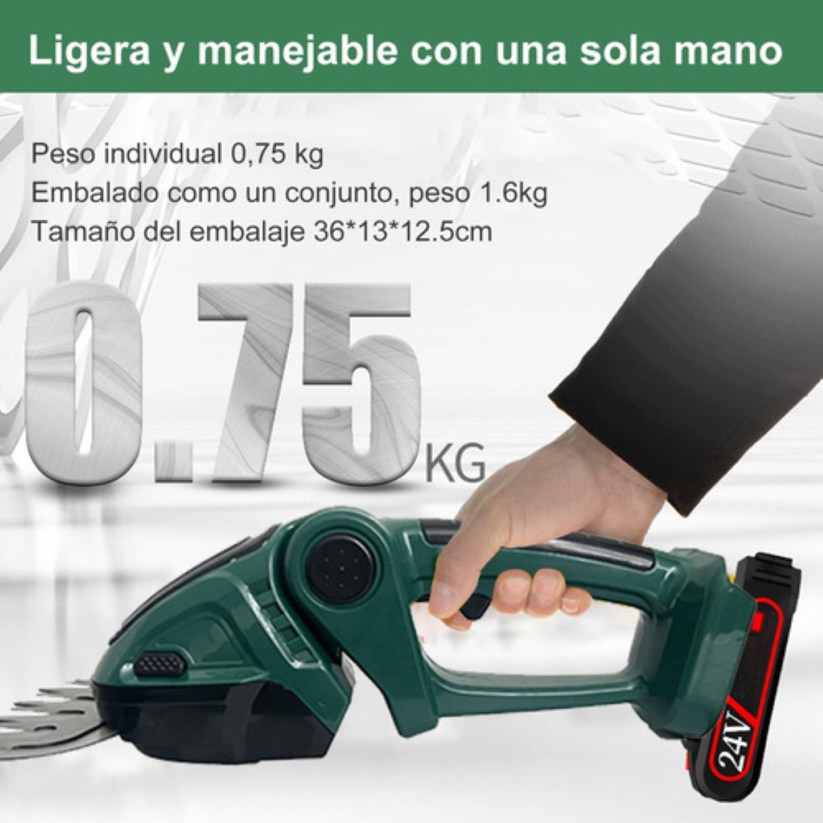 Cortasetos Eléctrico Portátiles Céspedes Y Arbustos Poda 24v VERDE