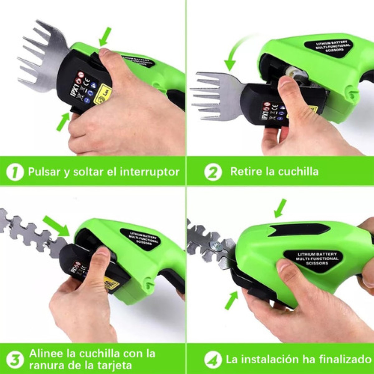 Cortasetos Eléctrico Portátiles Céspedes Y Arbustos 2 En 1 VERDE