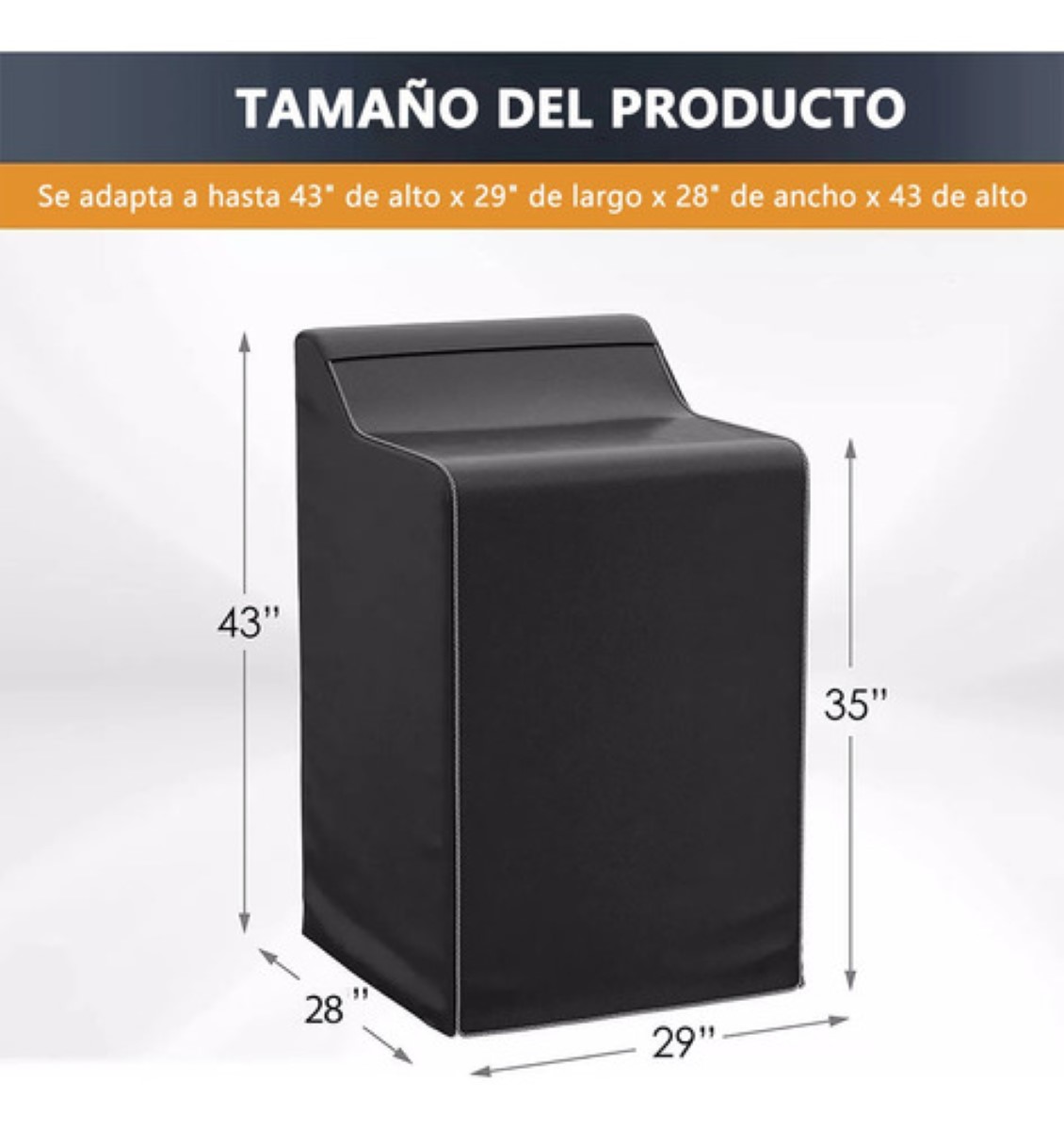 Funda De Protección Solar Impermeable Universal Para Lavadora Negro