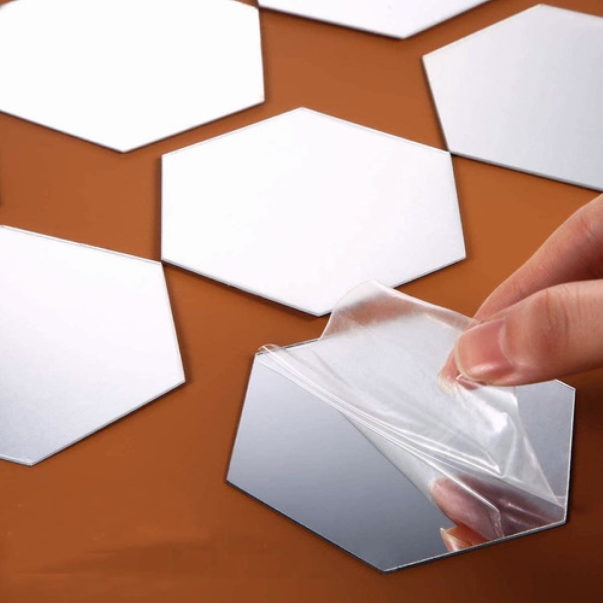 Espejos De Pared Decorativos Acrílico 3d 24 pcs + 24 Mariposas, Oro y Plata