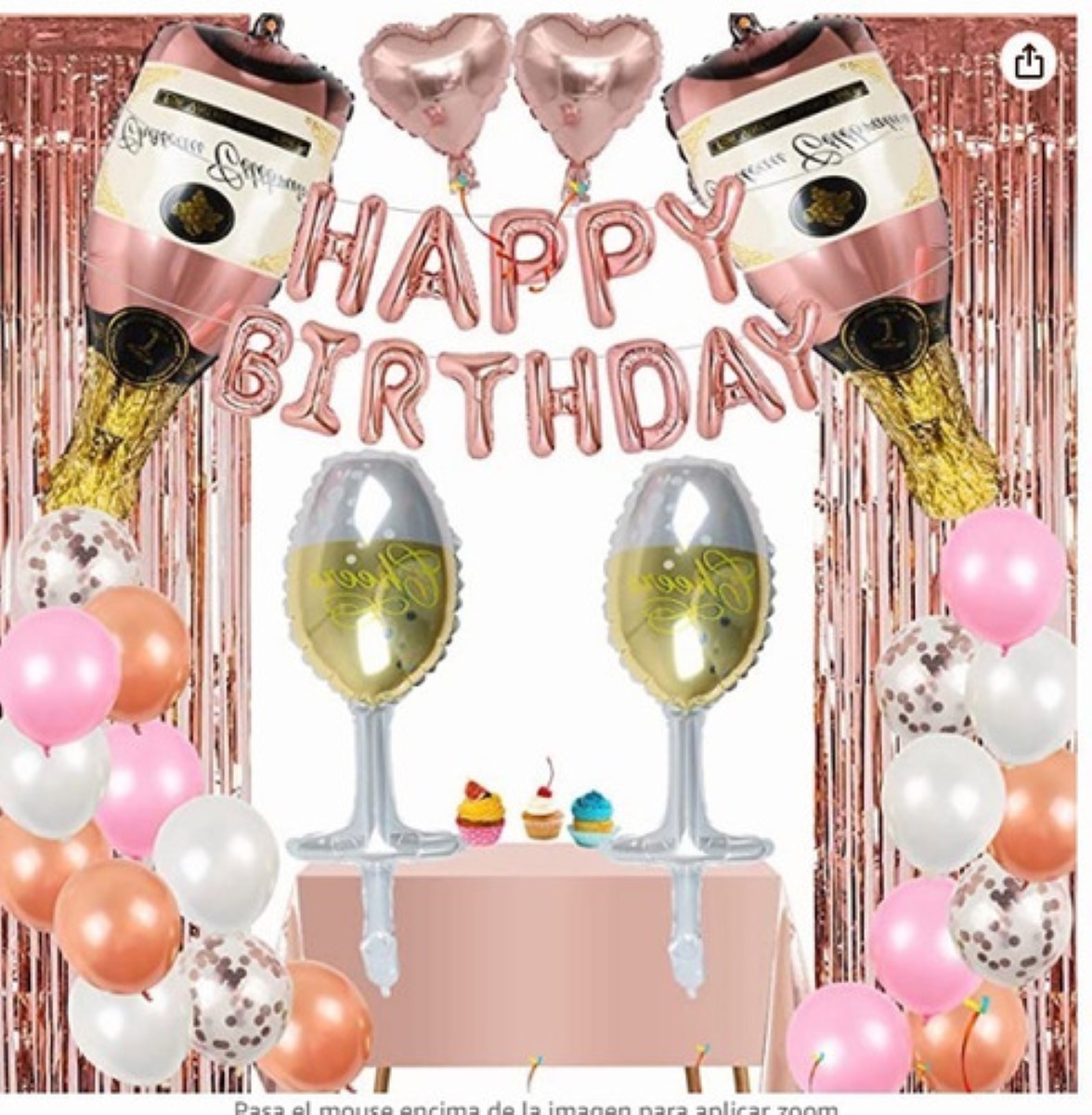 Kit De Decoración Globos Para Fiesta De Cumpleaños, 29pzs Rosa