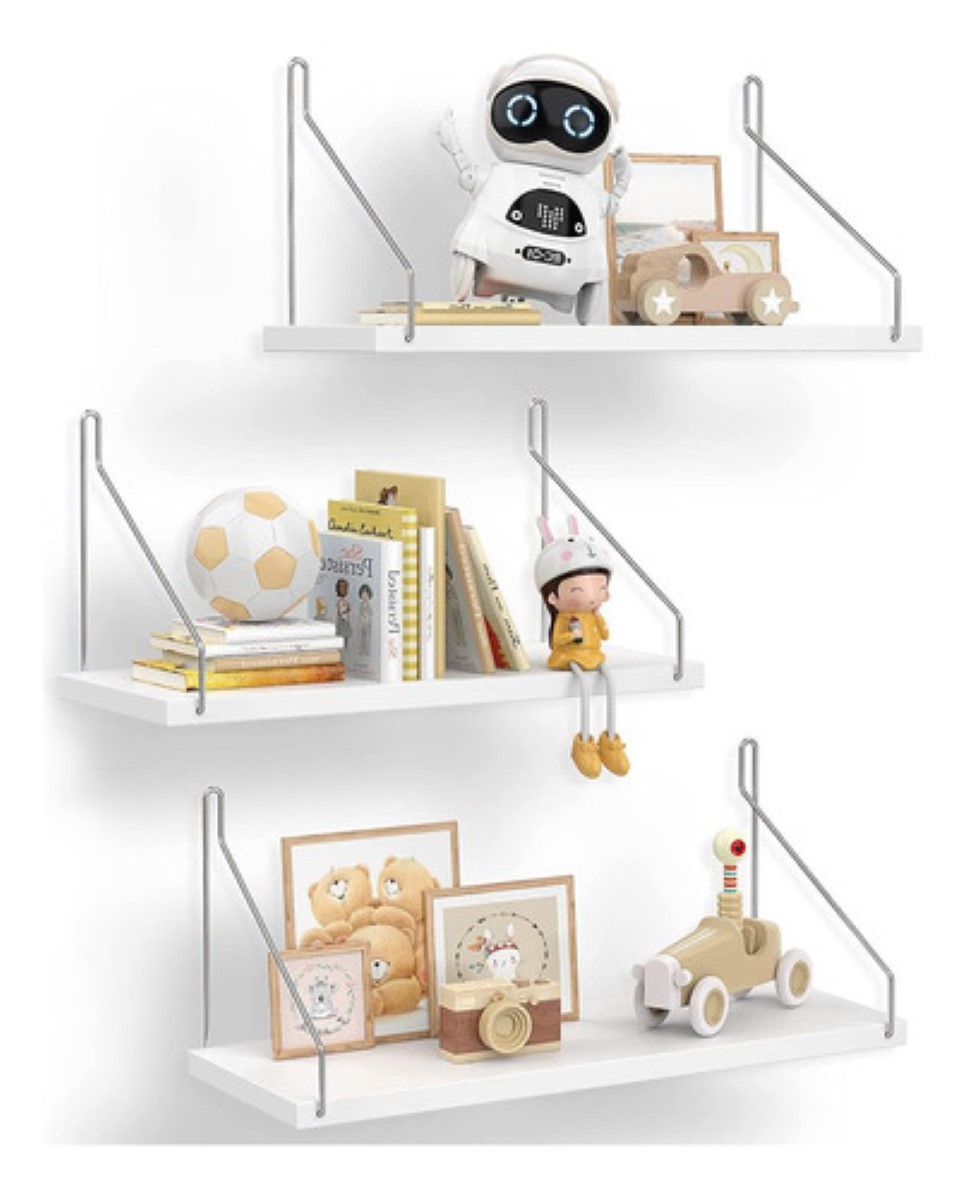 Repisas Flotantes Fácil Instalación 30x15 Cm De Madera 3 Pzs Blanco