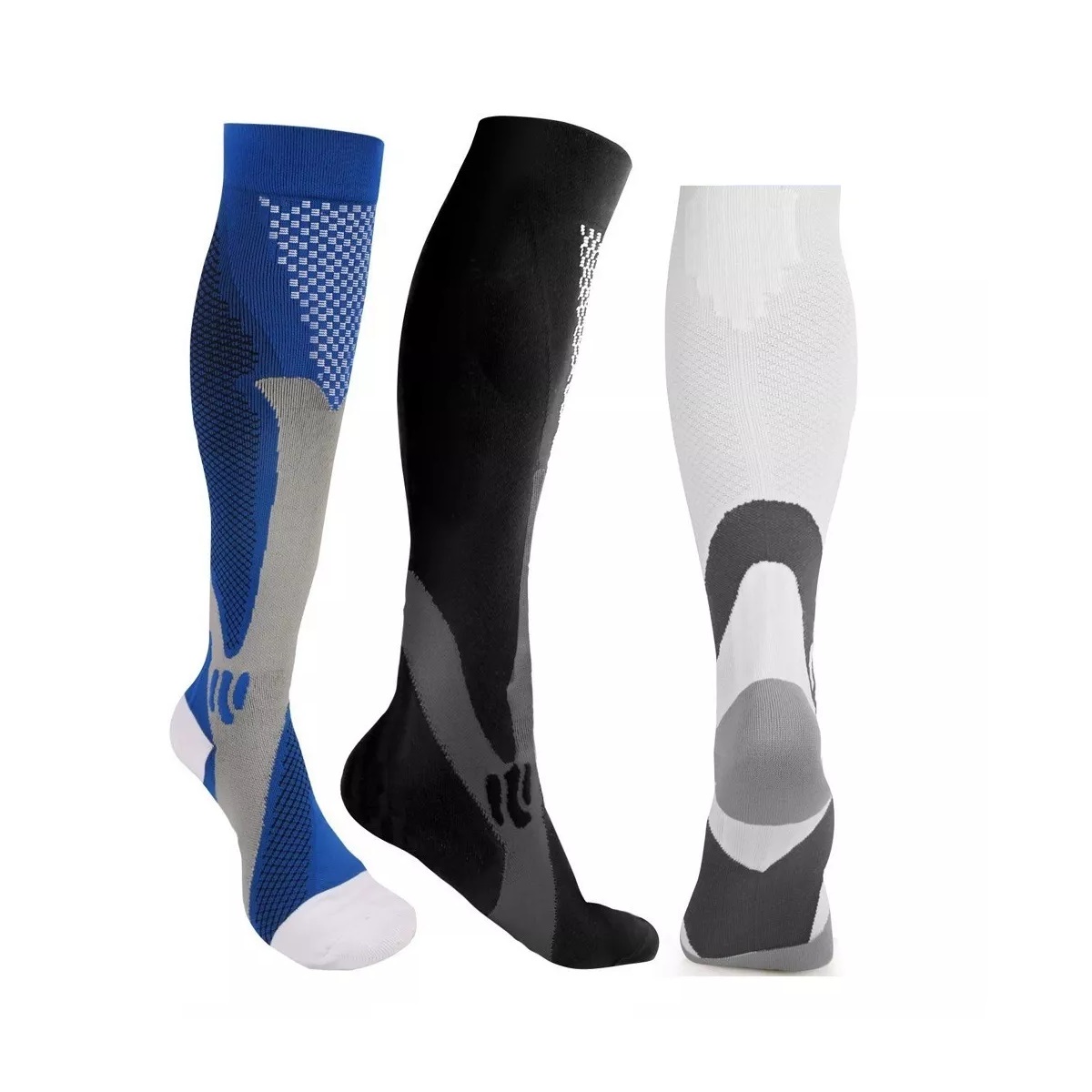 Kit 3 Pares Medias Calcetas Compresión U Alivia Varices Y Circulación S/M