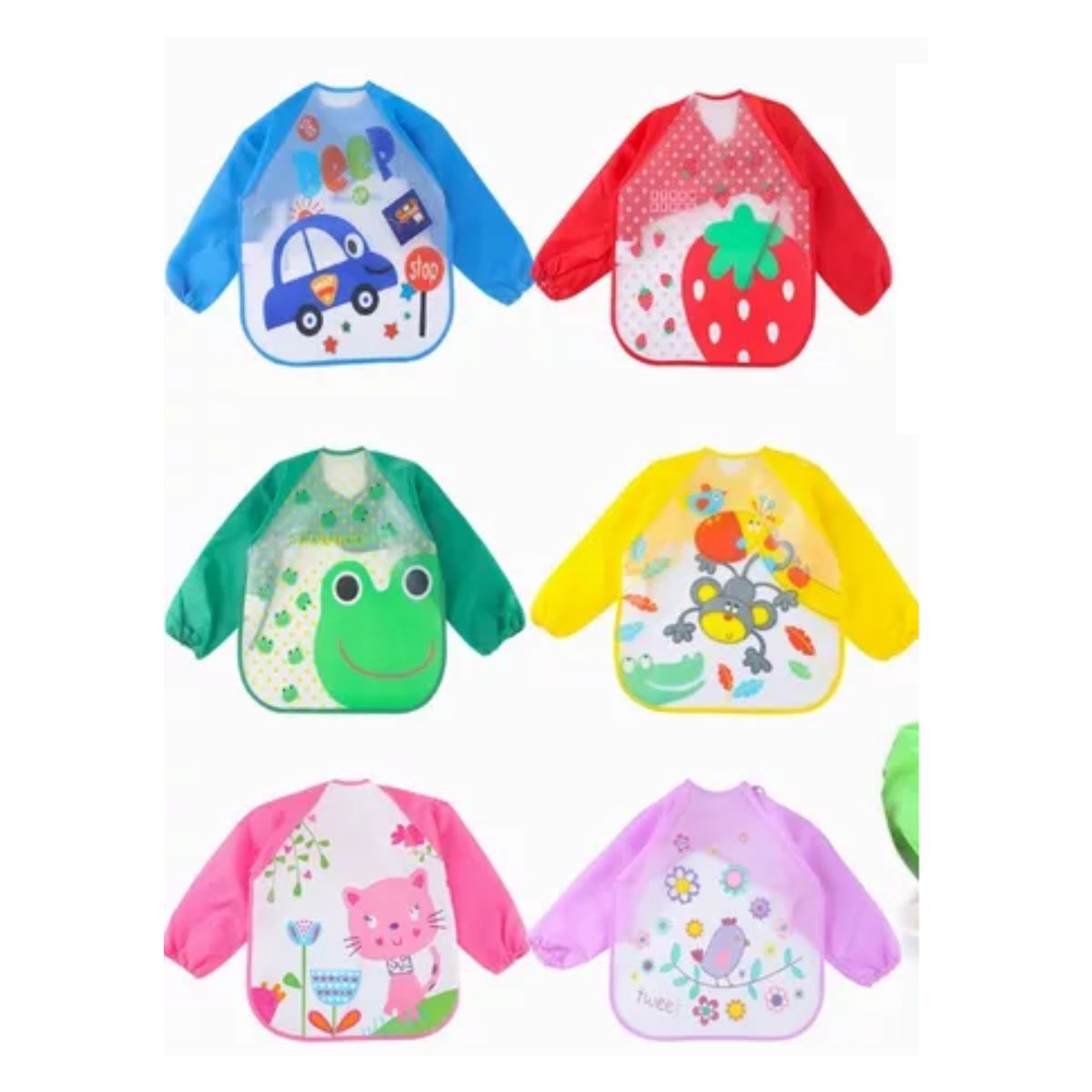 Babero Impermeable De Cobertura Completa Para Bebé 6pcs