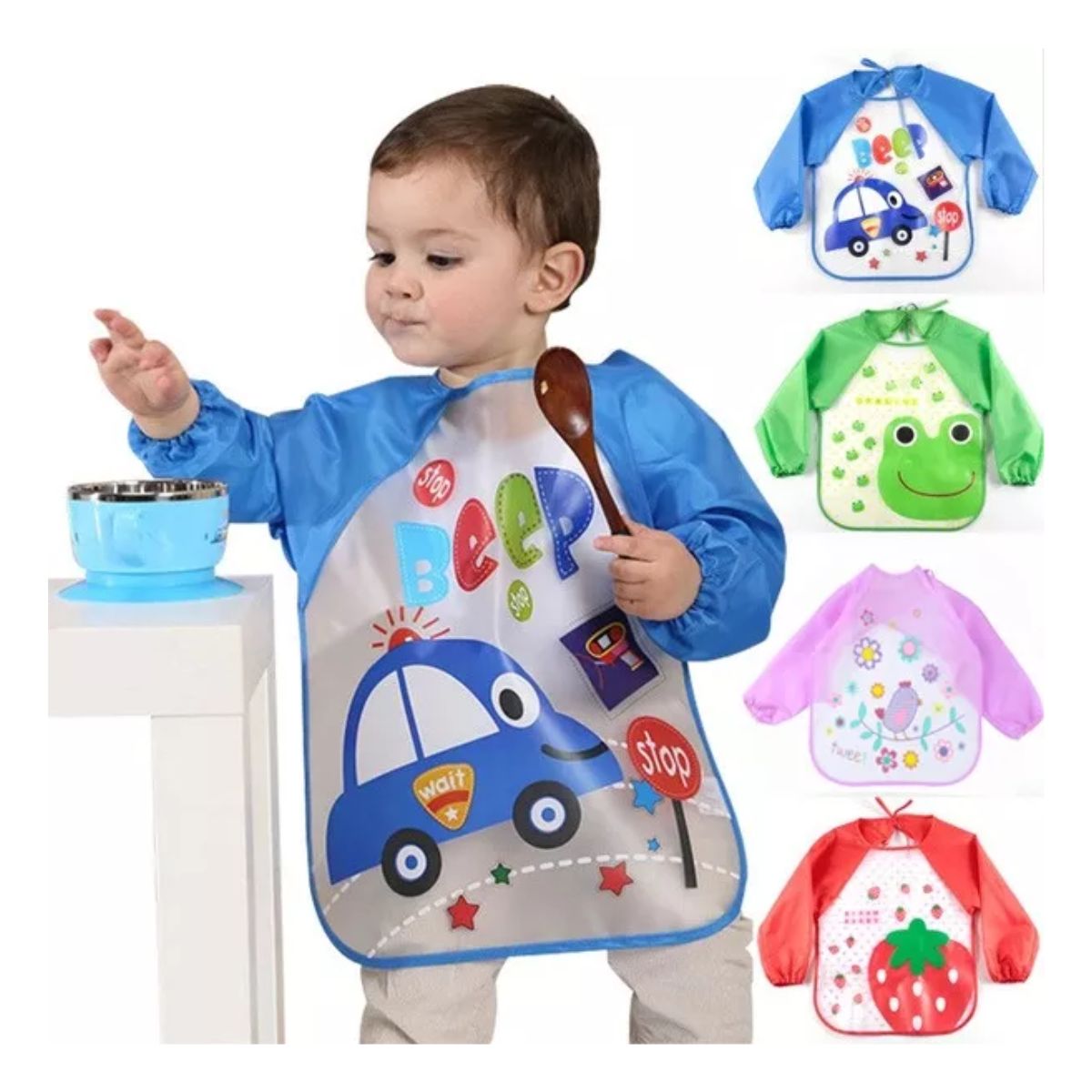 Babero Impermeable De Cobertura Completa Para Bebé 6pcs