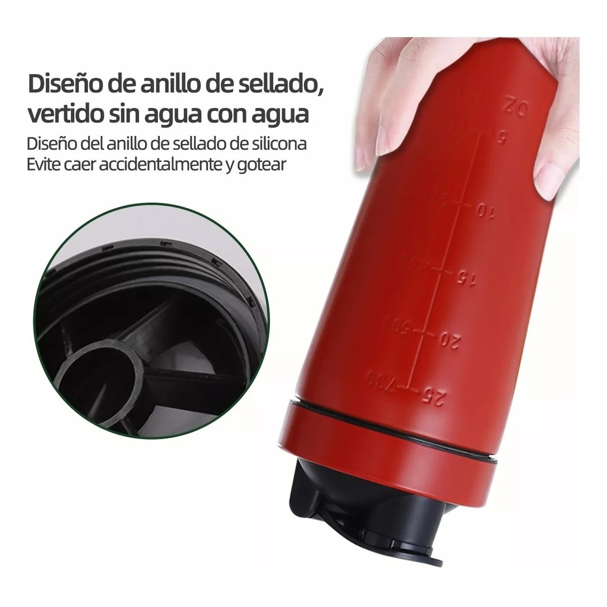Vaso Shaker Acero Inoxidable Shaker Gym Proteina Rojo