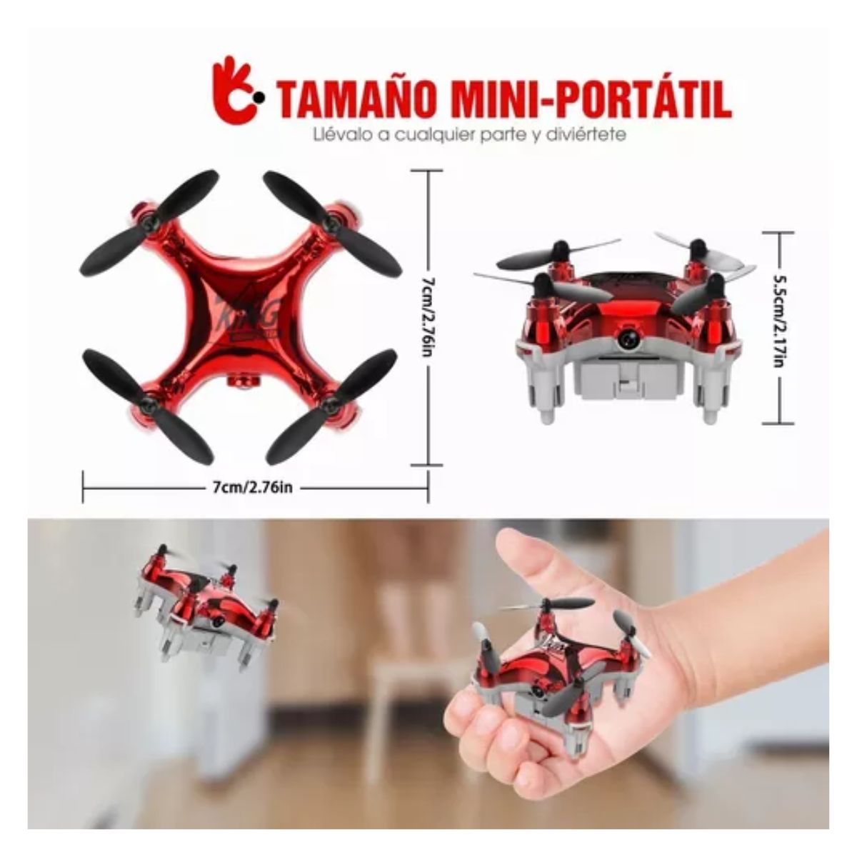 Mini Drone Para Niños Principiantes 2.4ghz rojo