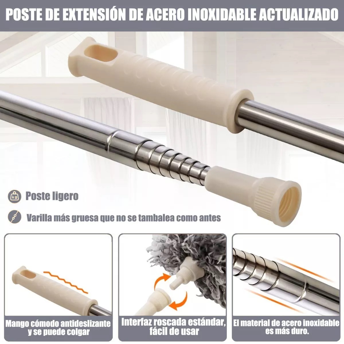 Plumero De Microfibra Retráctil Para Limpieza De Techo