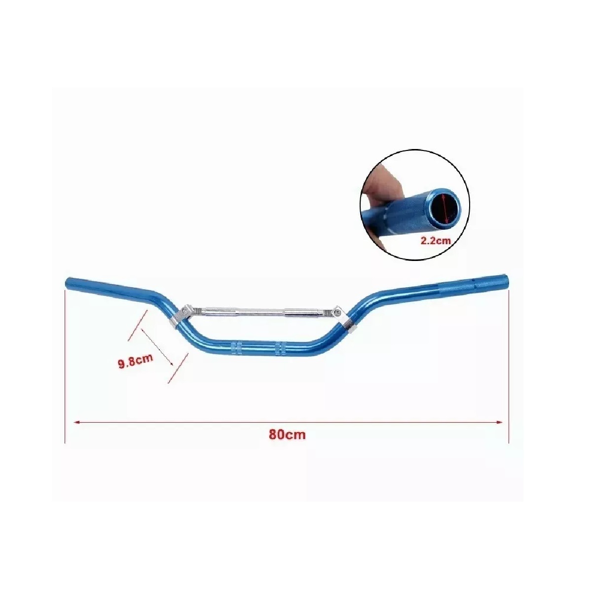 Manubrio Universal Aluminio Moto Cross 22 Mm Negro