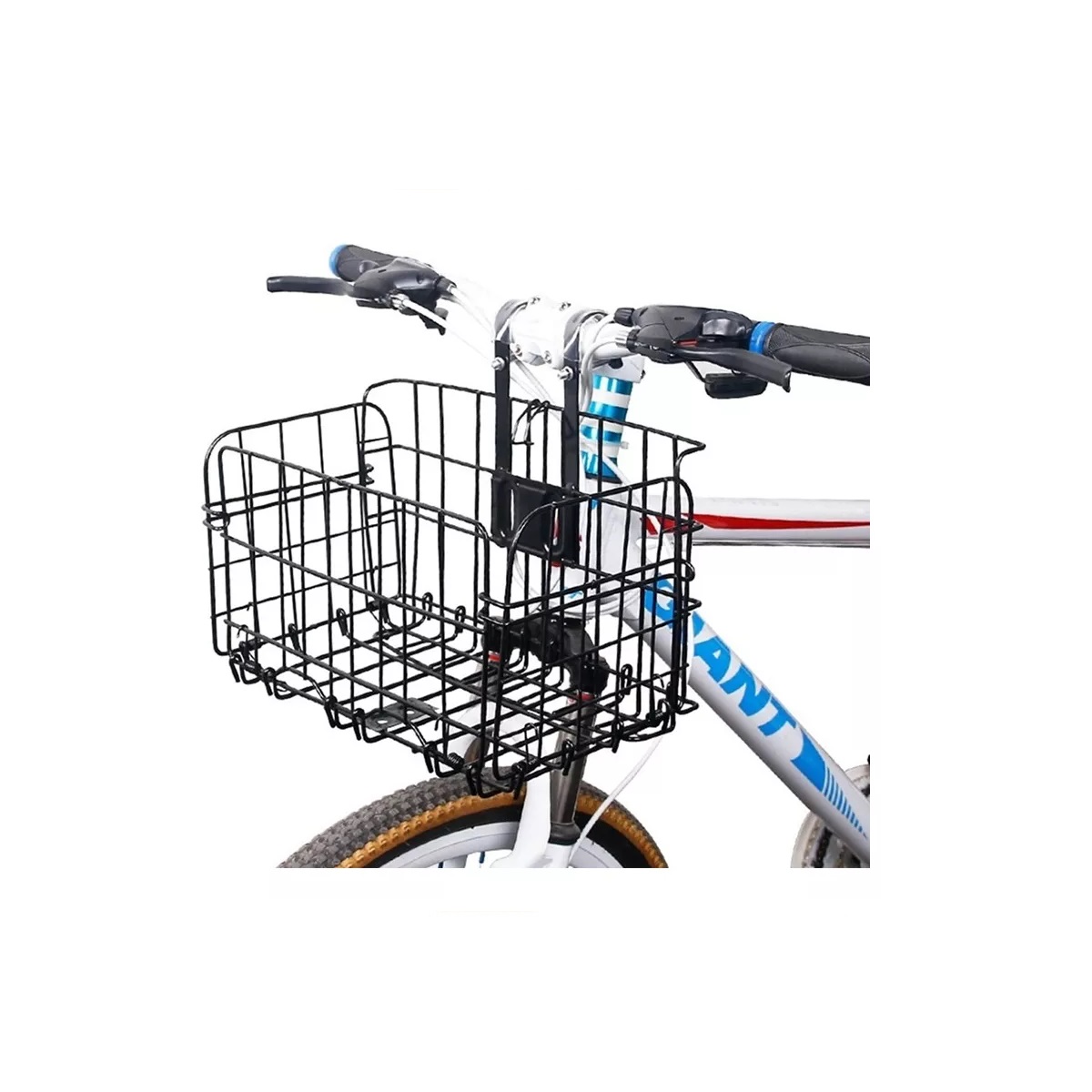 Canasta Plegable De Acero Reforzado Para Bicicleta Negro