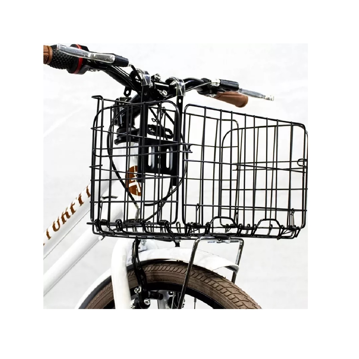 Canasta Plegable De Acero Reforzado Para Bicicleta Negro