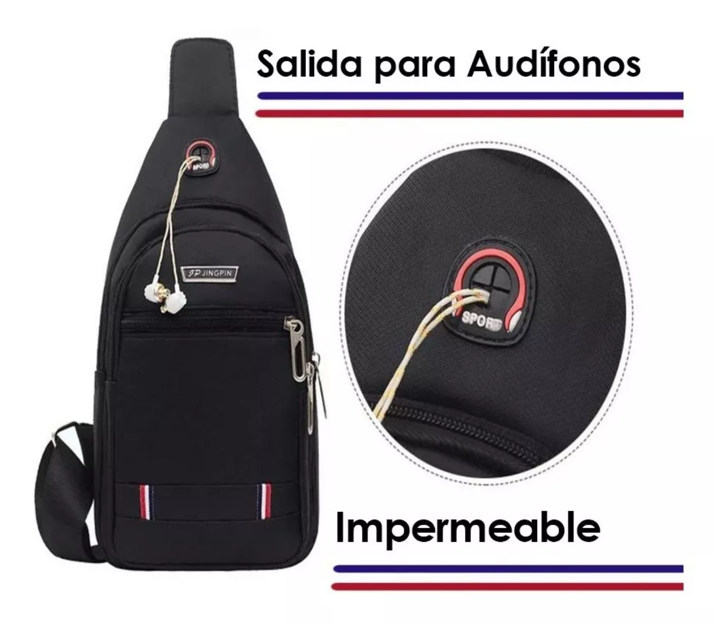 Pechera Mariconera Impermeable Mochila Cruzada Casual Band G