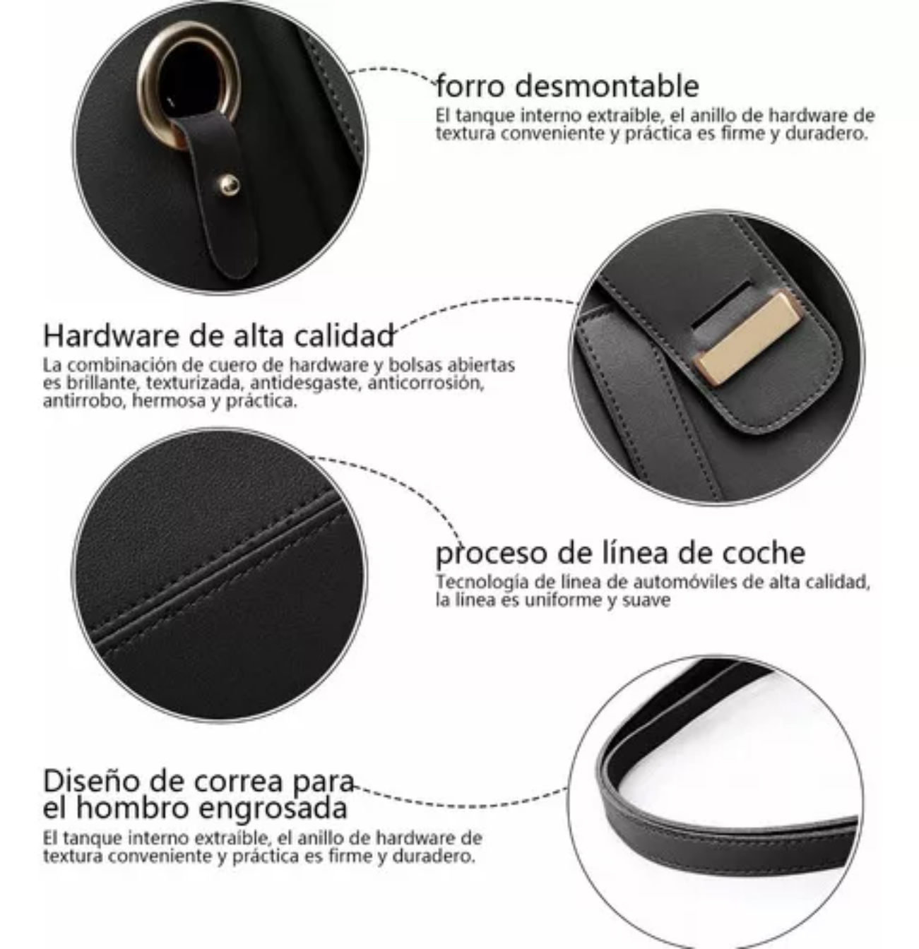 Set 3 Bolsas Bandolera Mujer Cosmetiquera Cartera Crossbody