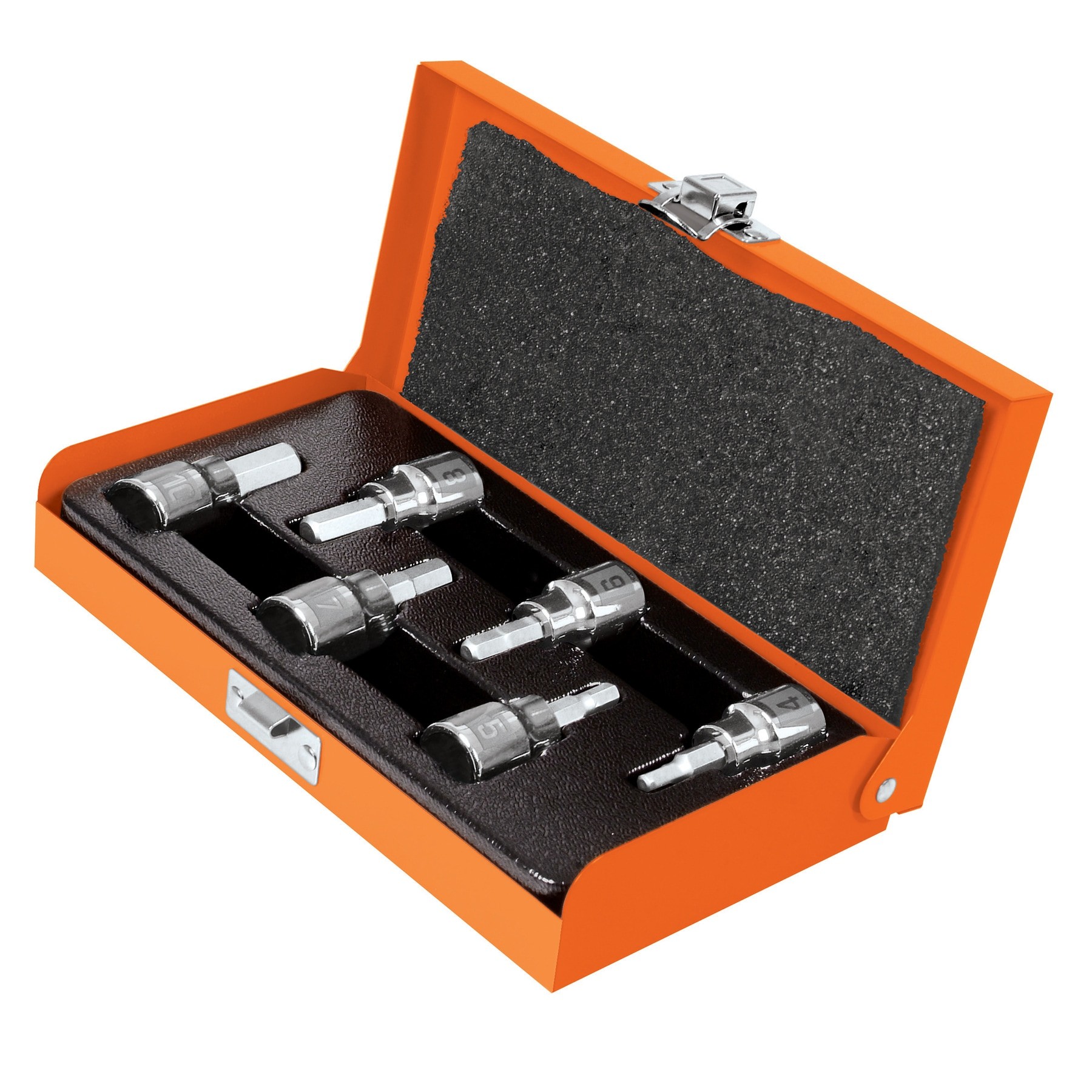 JUEGO DE 6 DADOS CUADRO 3/8" PUNTA HEX MM, ESTUCHE METÁLICO TRUPER 13953