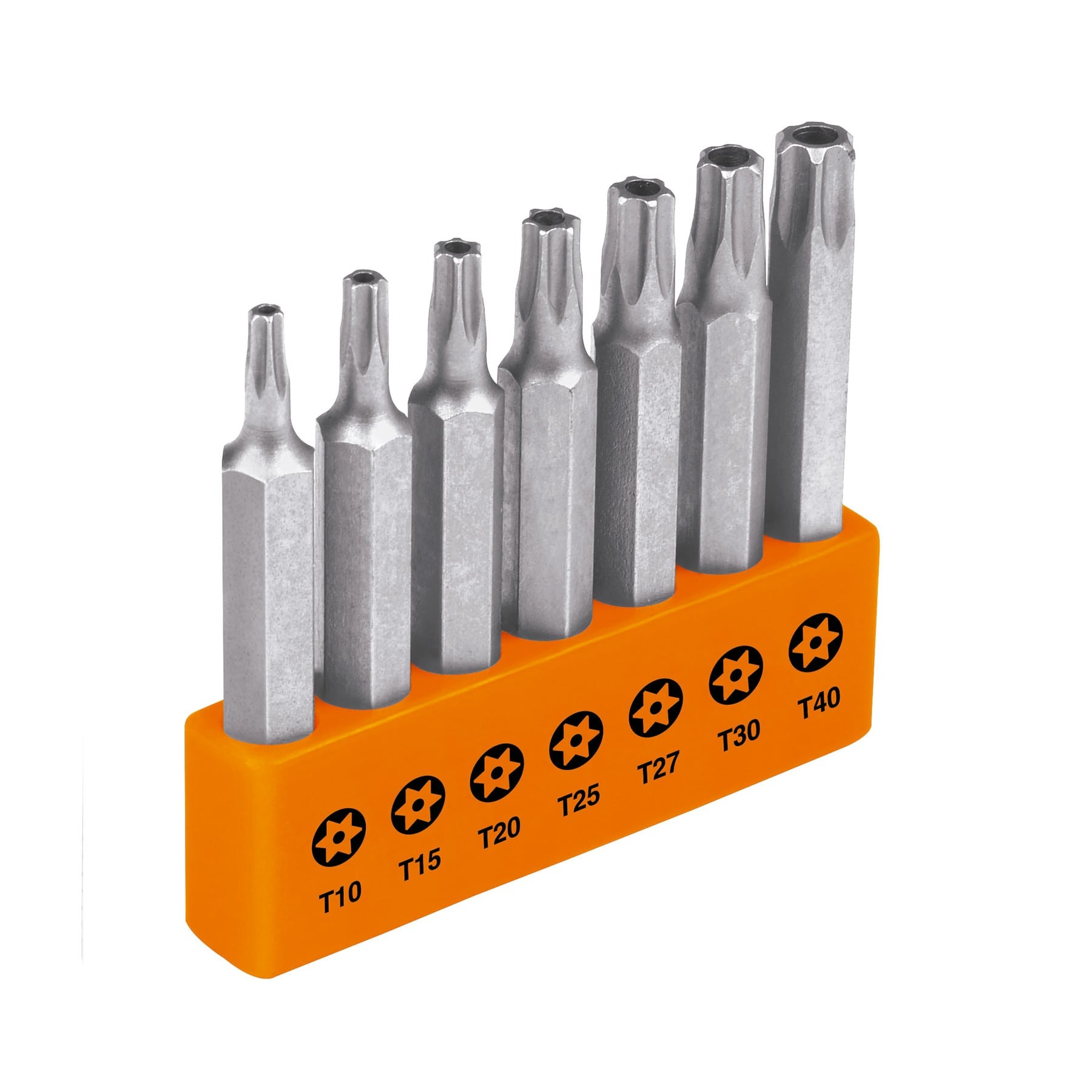 JUEGO DE 7 PUNTAS TORX COMBINADAS C/SEGURO LARGO 2", TRUPER EXPERT 17813