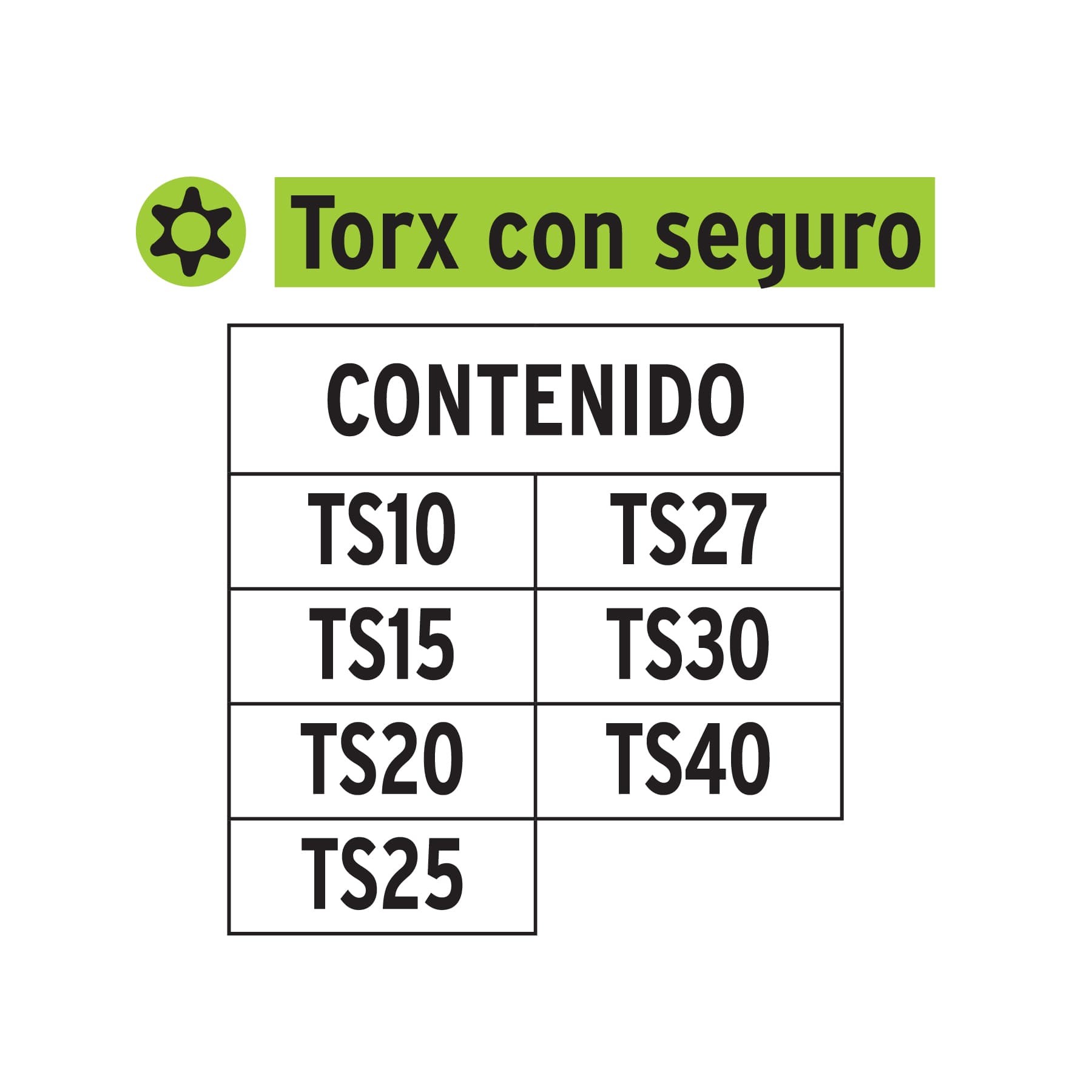 JUEGO DE 7 PUNTAS TORX COMBINADAS C/SEGURO LARGO 2", TRUPER EXPERT 17813