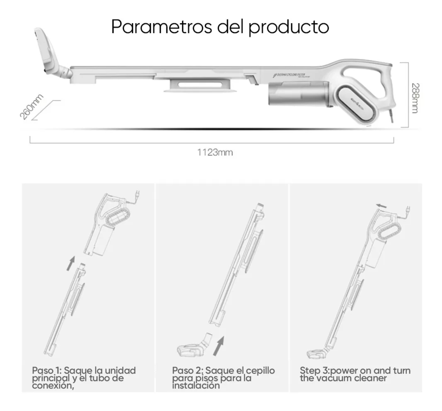 Aspiradora De Mano Vertical Alámbrica Deerma Dx700 15kpa.