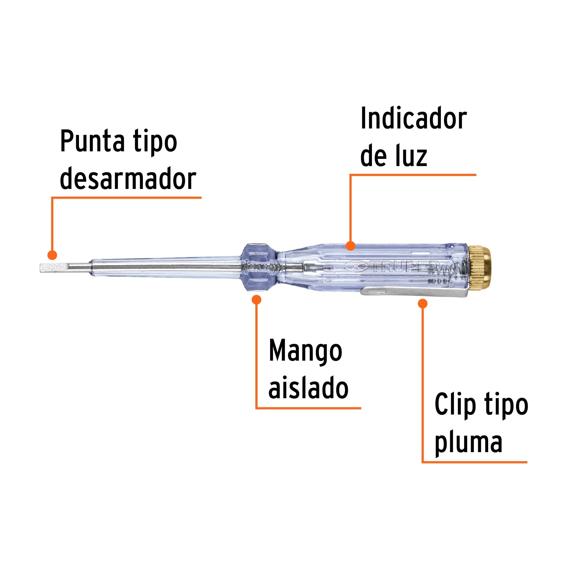 PROBADOR DE CIRCUITOS DE CORRIENTE ALTERNA 14 CM, TRUPER 13988