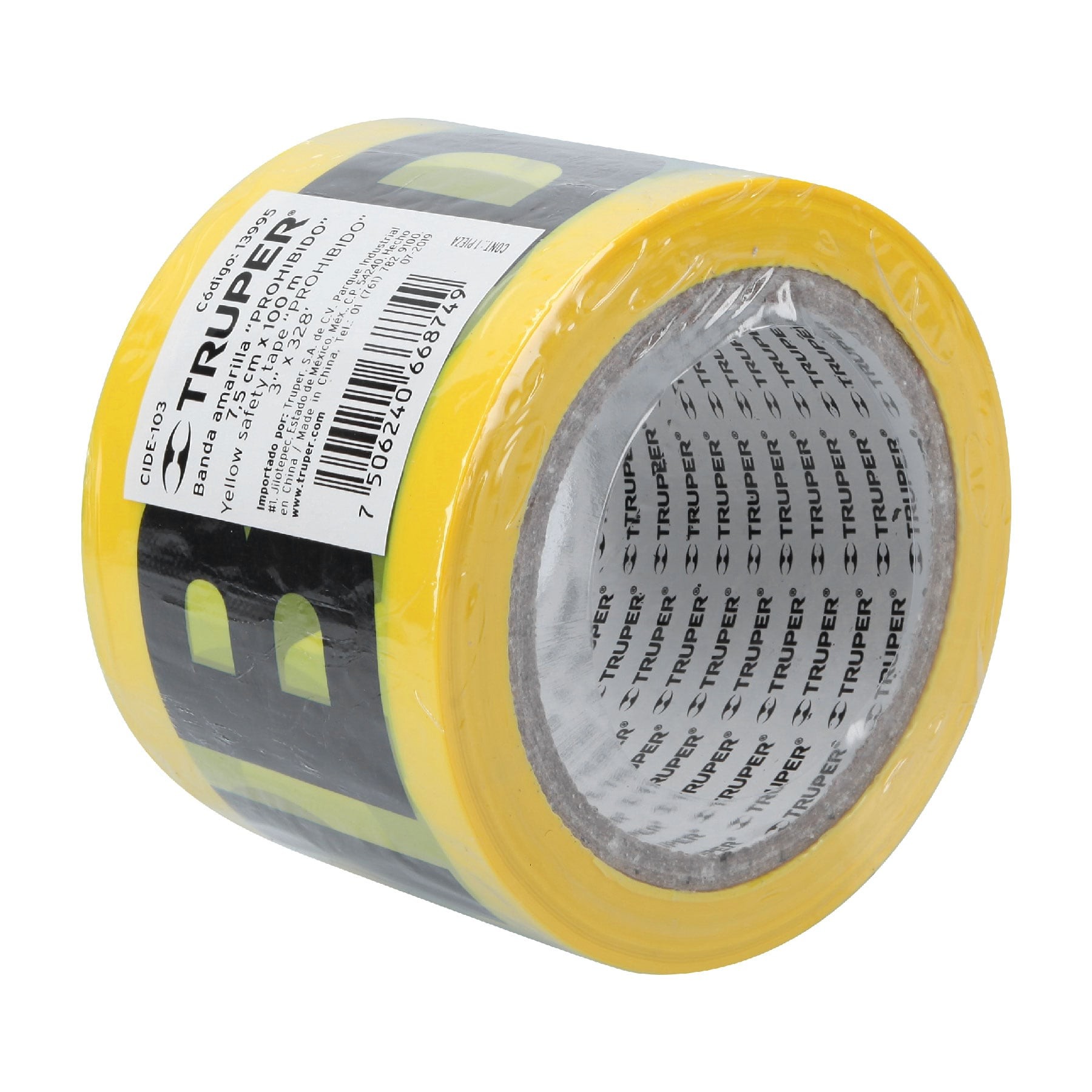ROLLO DE 100 M DE CINTA DELIMITADORA "PROHIBIDO", TRUPER 13995