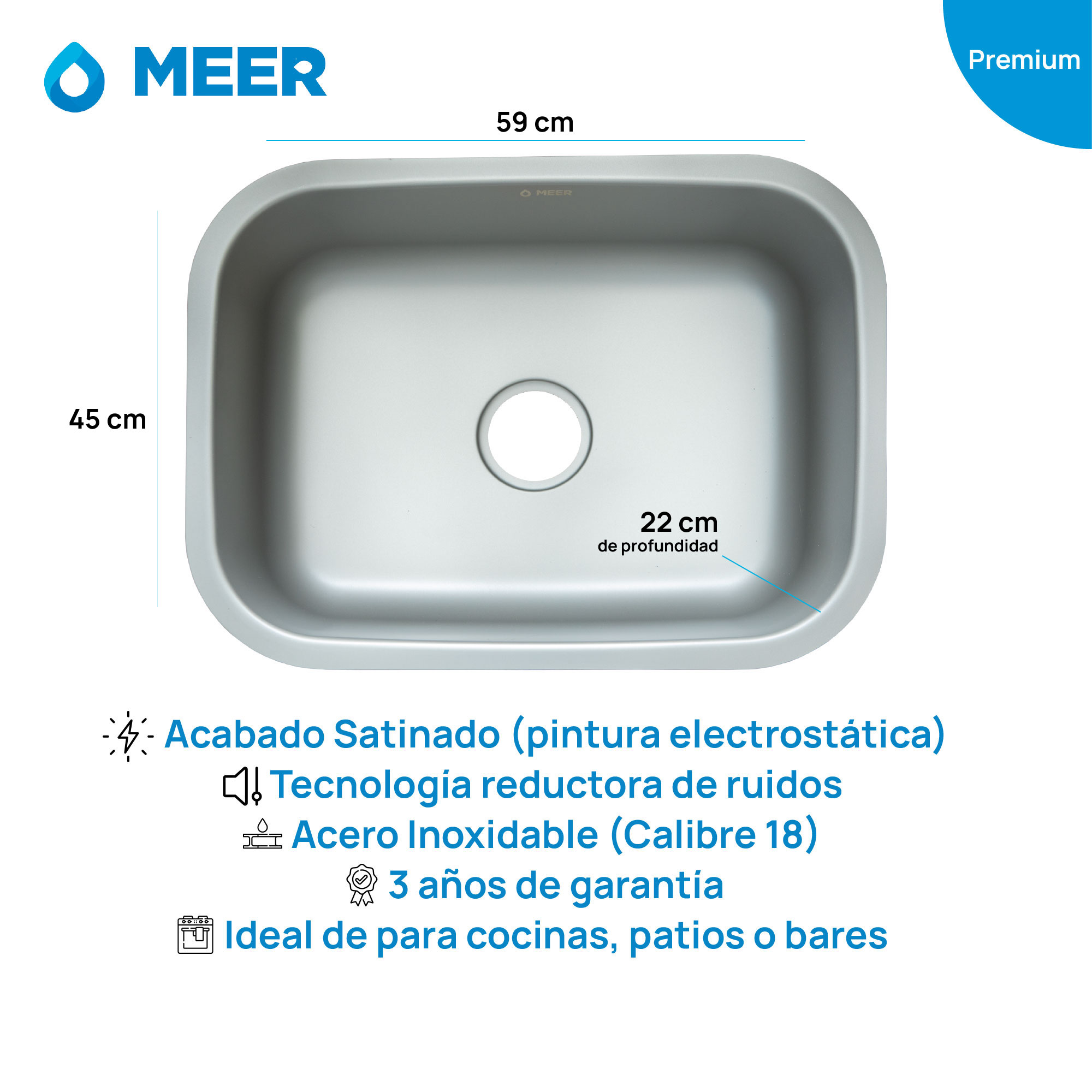 Fregadero de Cocina de Acero Inoxidable con Mezcladora Kit de Instalación y Accesorios de Regalo