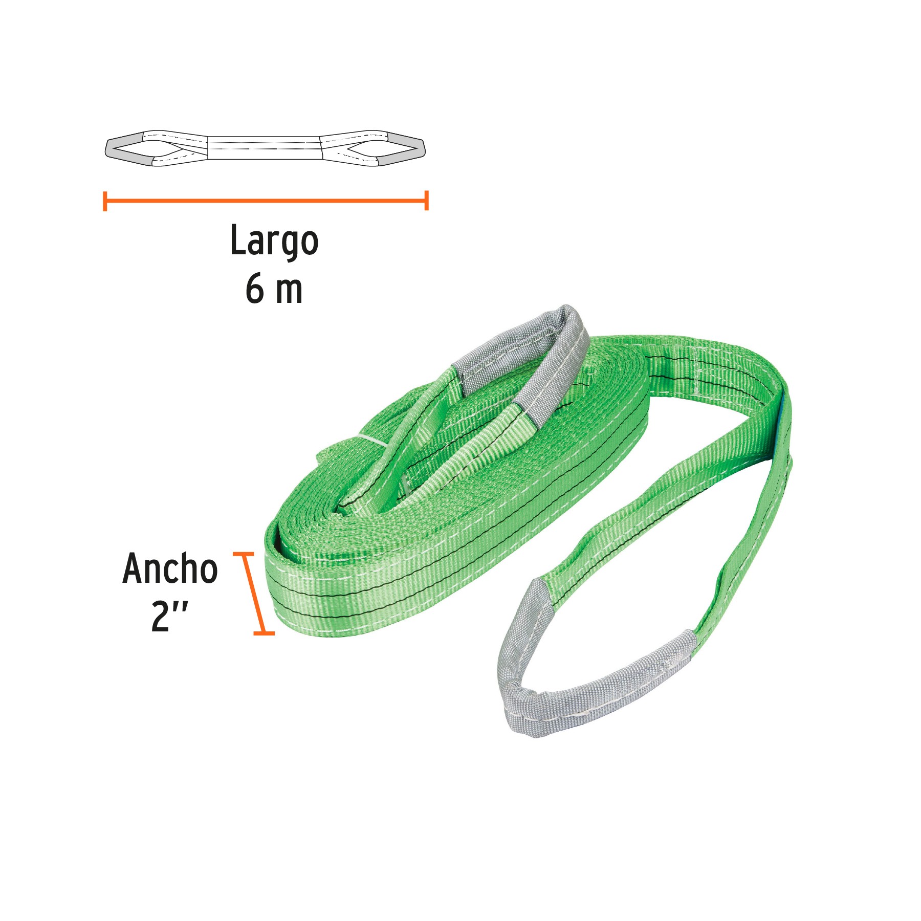 ESLINGA DE POLIÉSTER, OJO A OJO, 2" X 6 M, TRUPER 17869