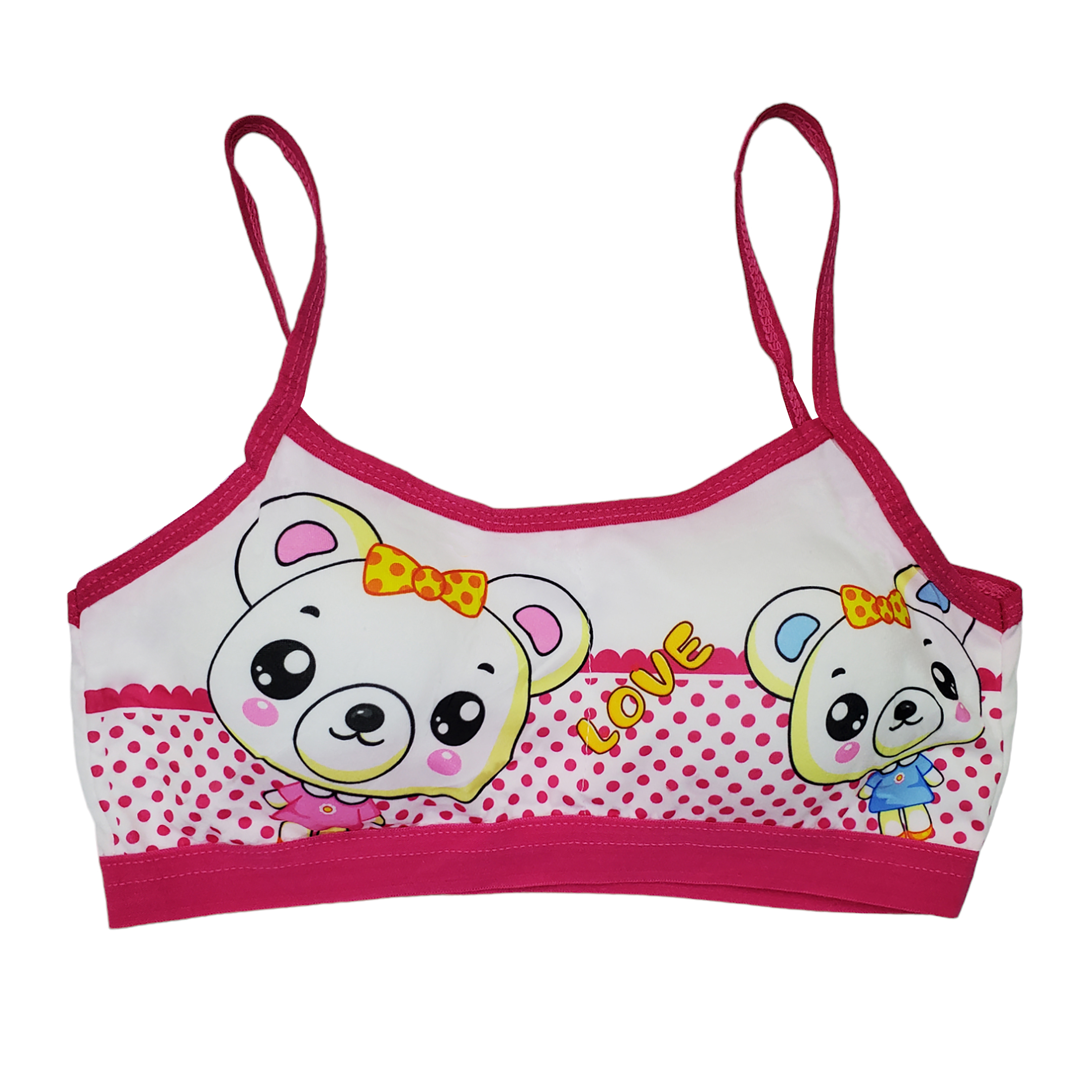 Corpiño Top Tirante Delgado Estampado Osos Para Niña 6pz.