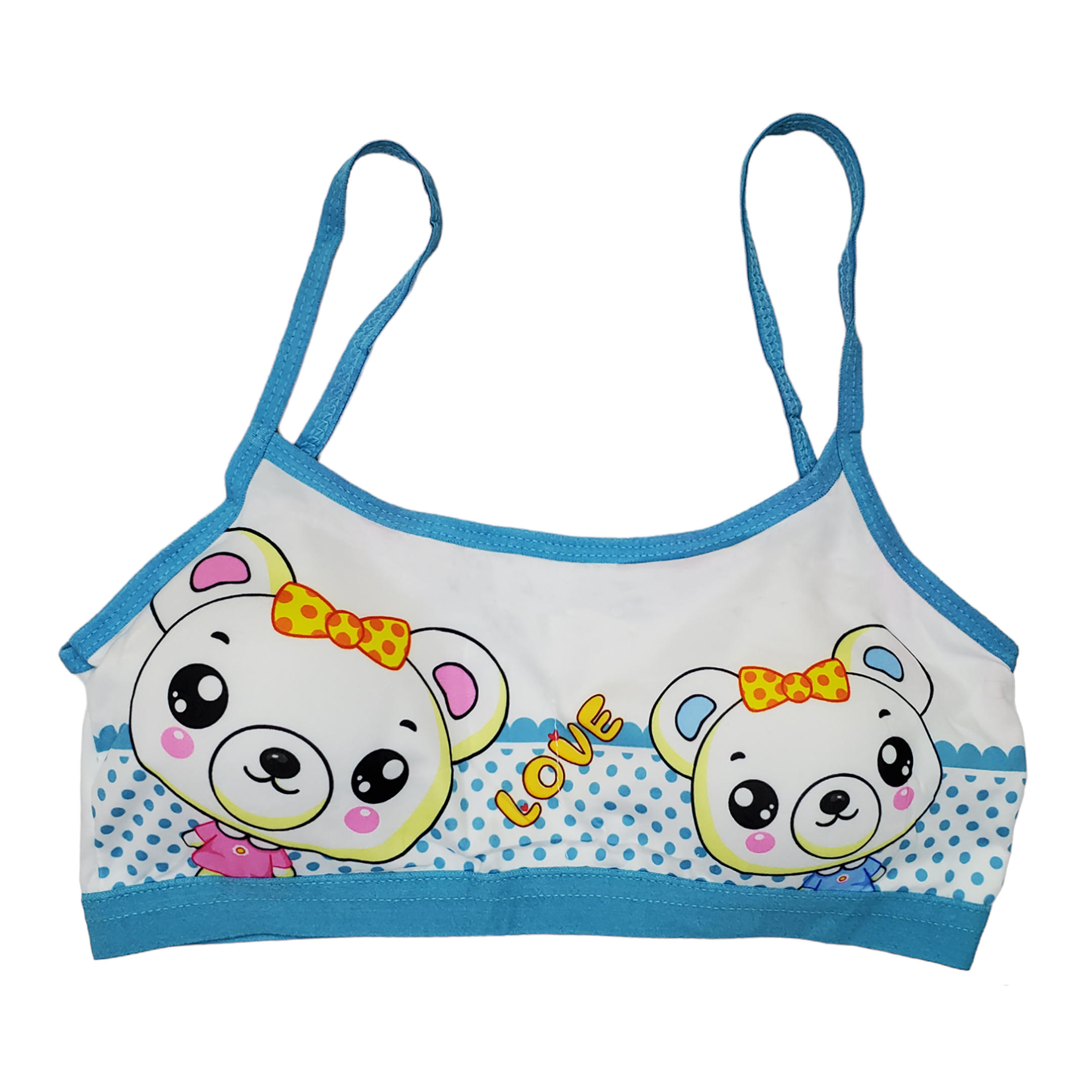 Corpiño Top Tirante Delgado Estampado Osos Para Niña 6pz.