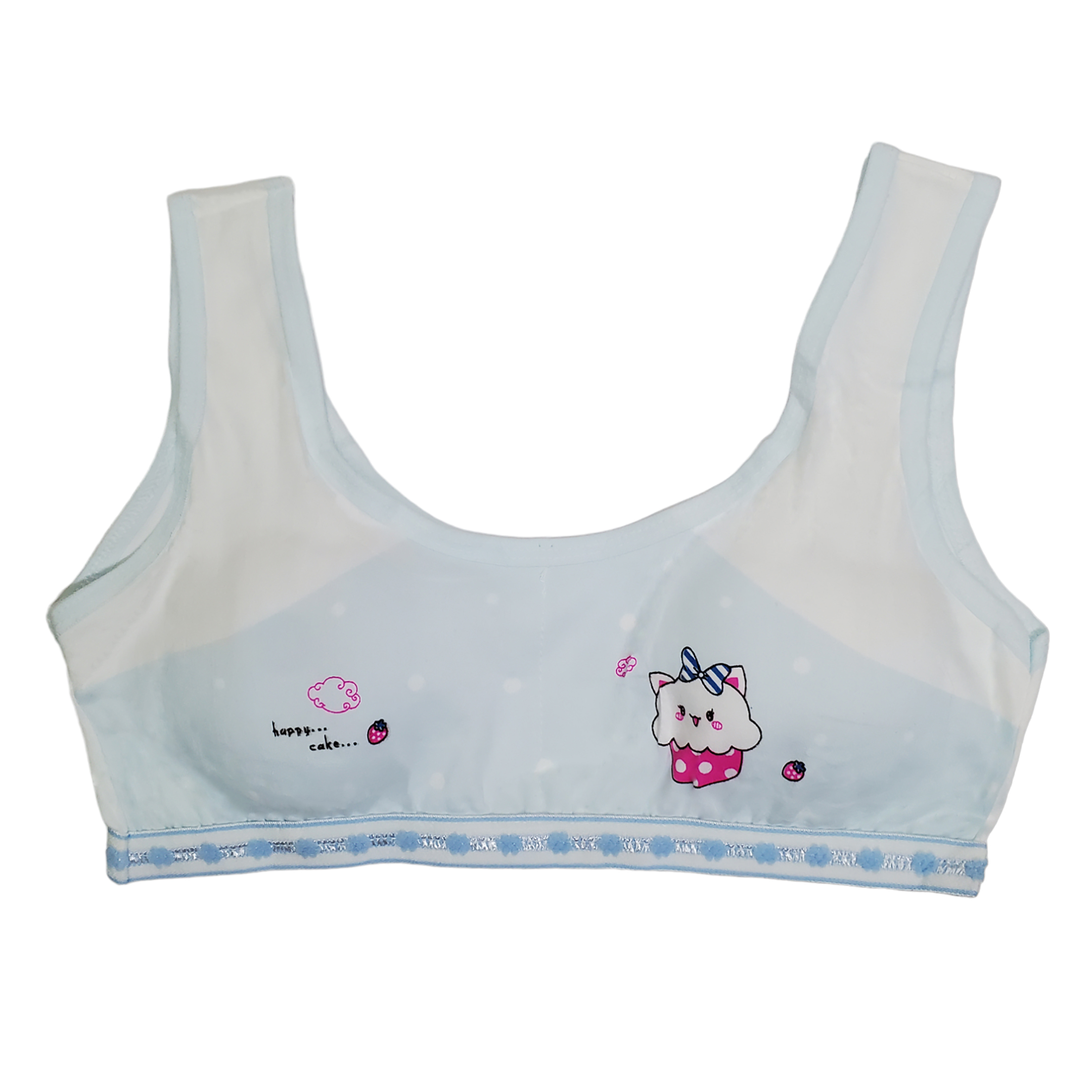 Corpiño Top Tirante Ancho Estampado Bicolor Para Niña 3pz.
