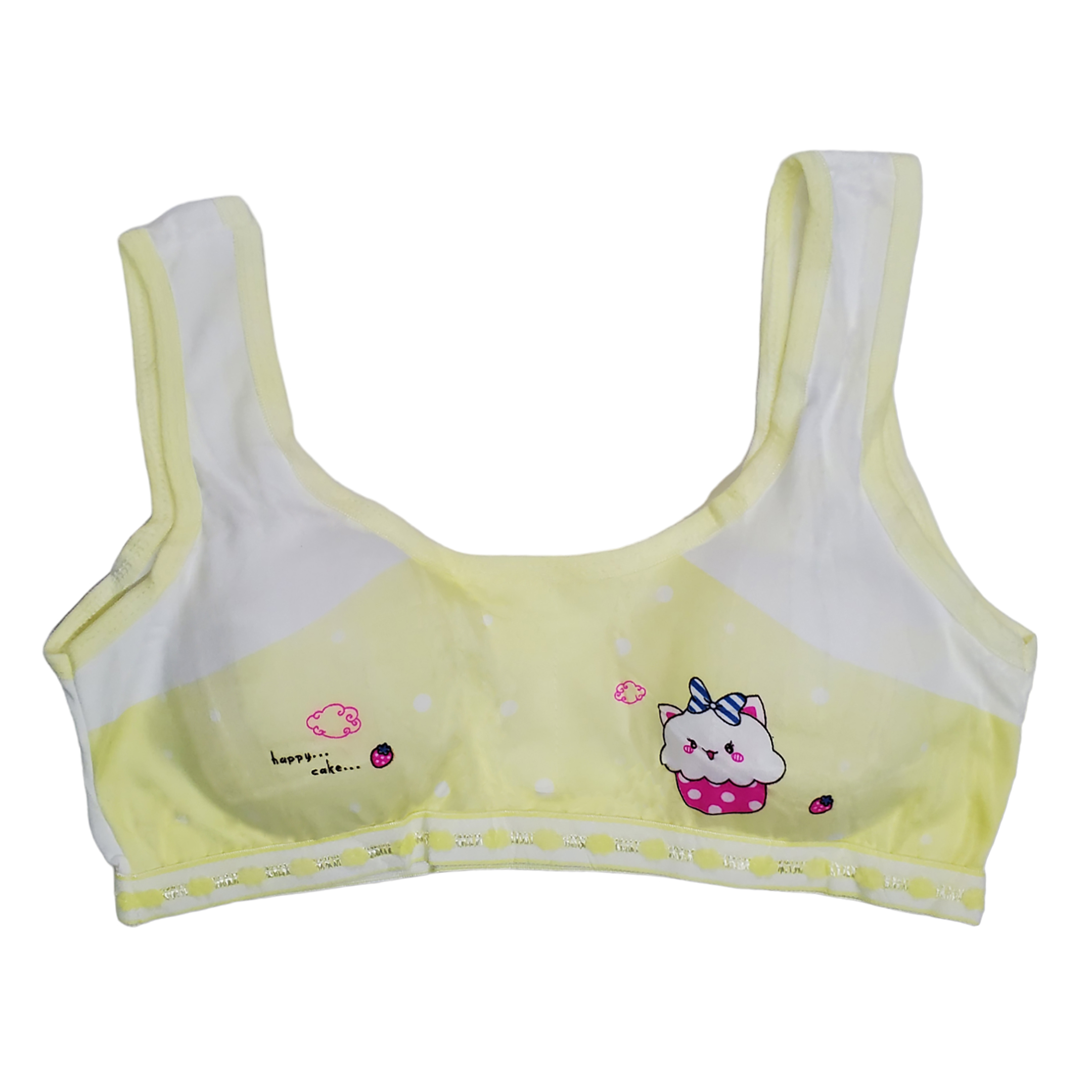 Corpiño Top Tirante Ancho Estampado Bicolor Para Niña 3pz.