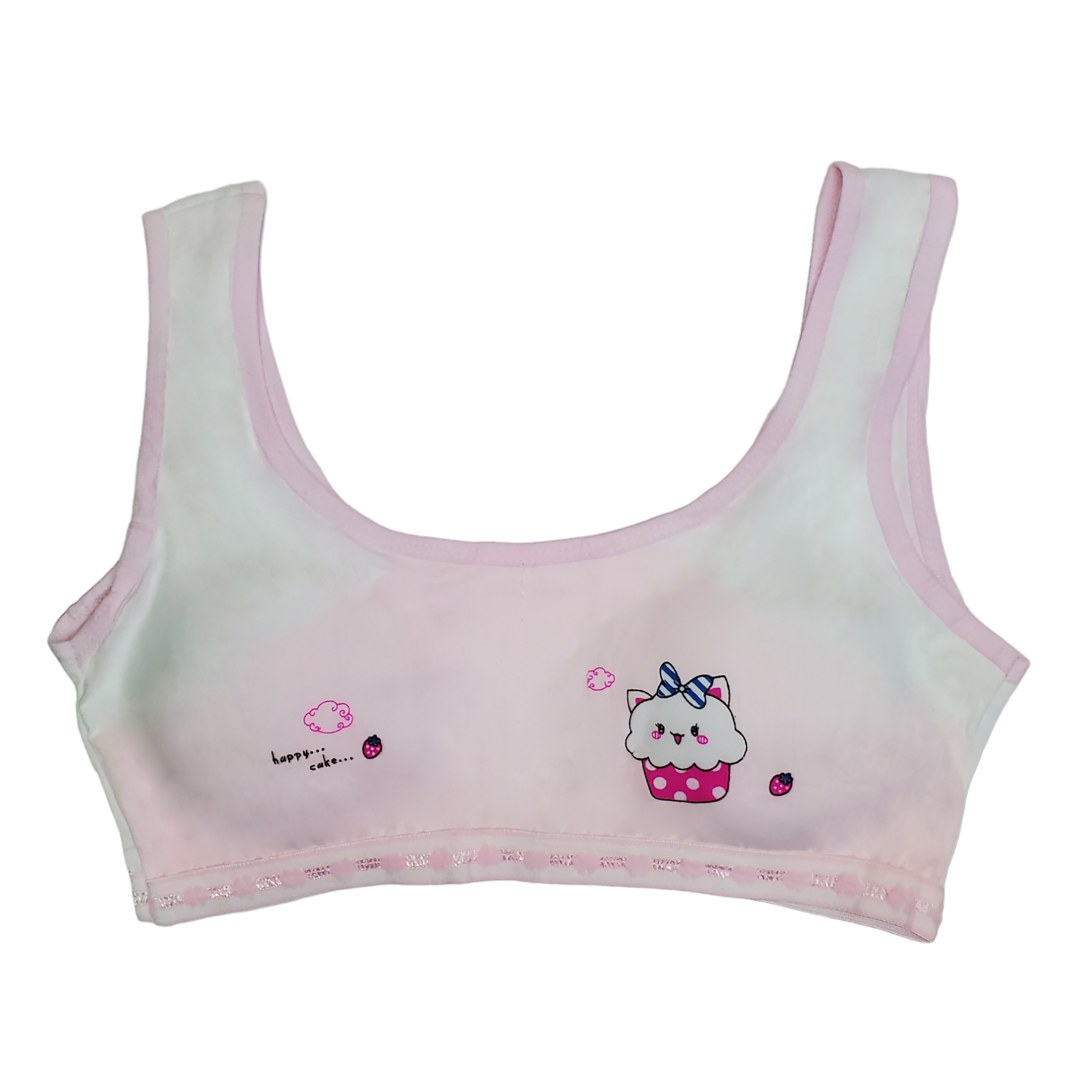 Corpiño Top Tirante Ancho Estampado Bicolor Para Niña 3pz.