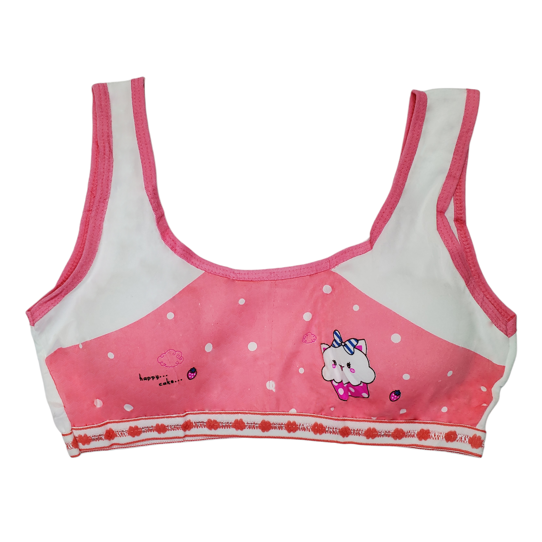 Corpiño Top Tirante Ancho Estampado Bicolor Para Niña 3pz.