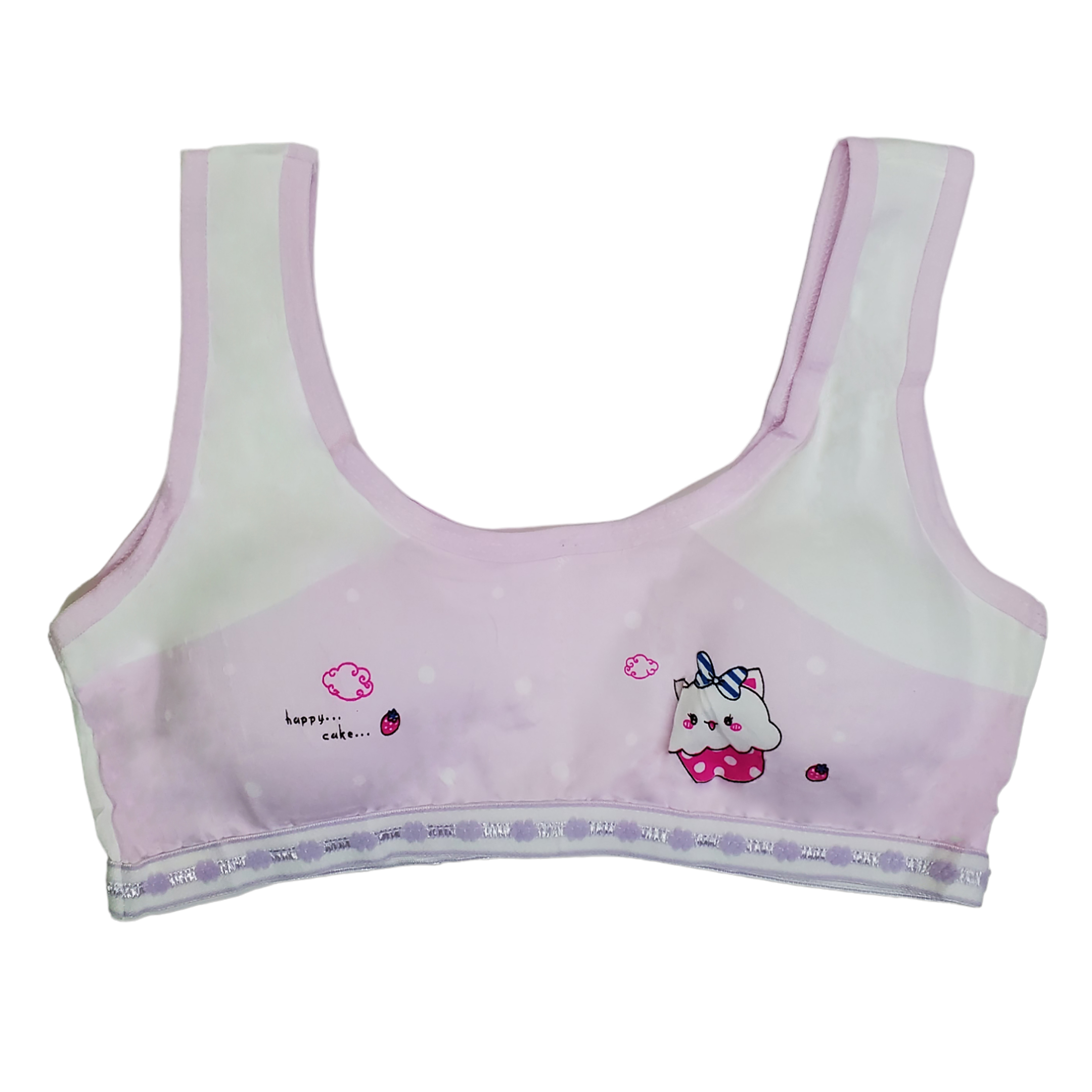 Corpiño Top Tirante Ancho Estampado Bicolor Para Niña 3pz.