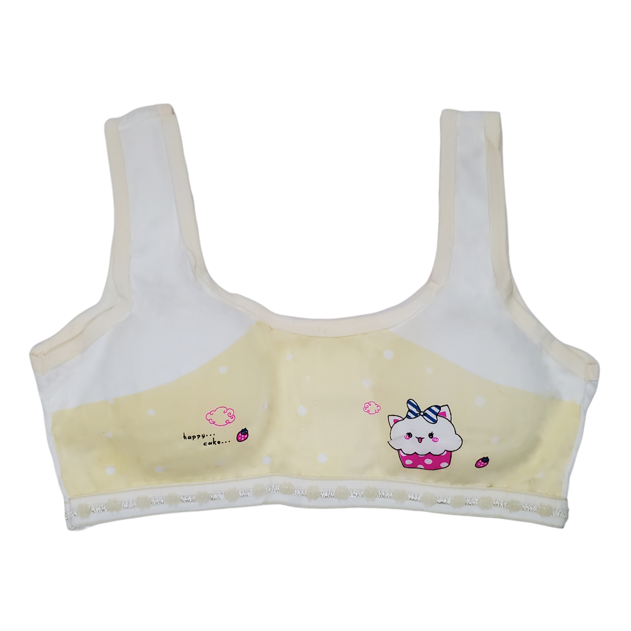 Corpiño Top Tirante Ancho Estampado Bicolor Para Niña 3pz.