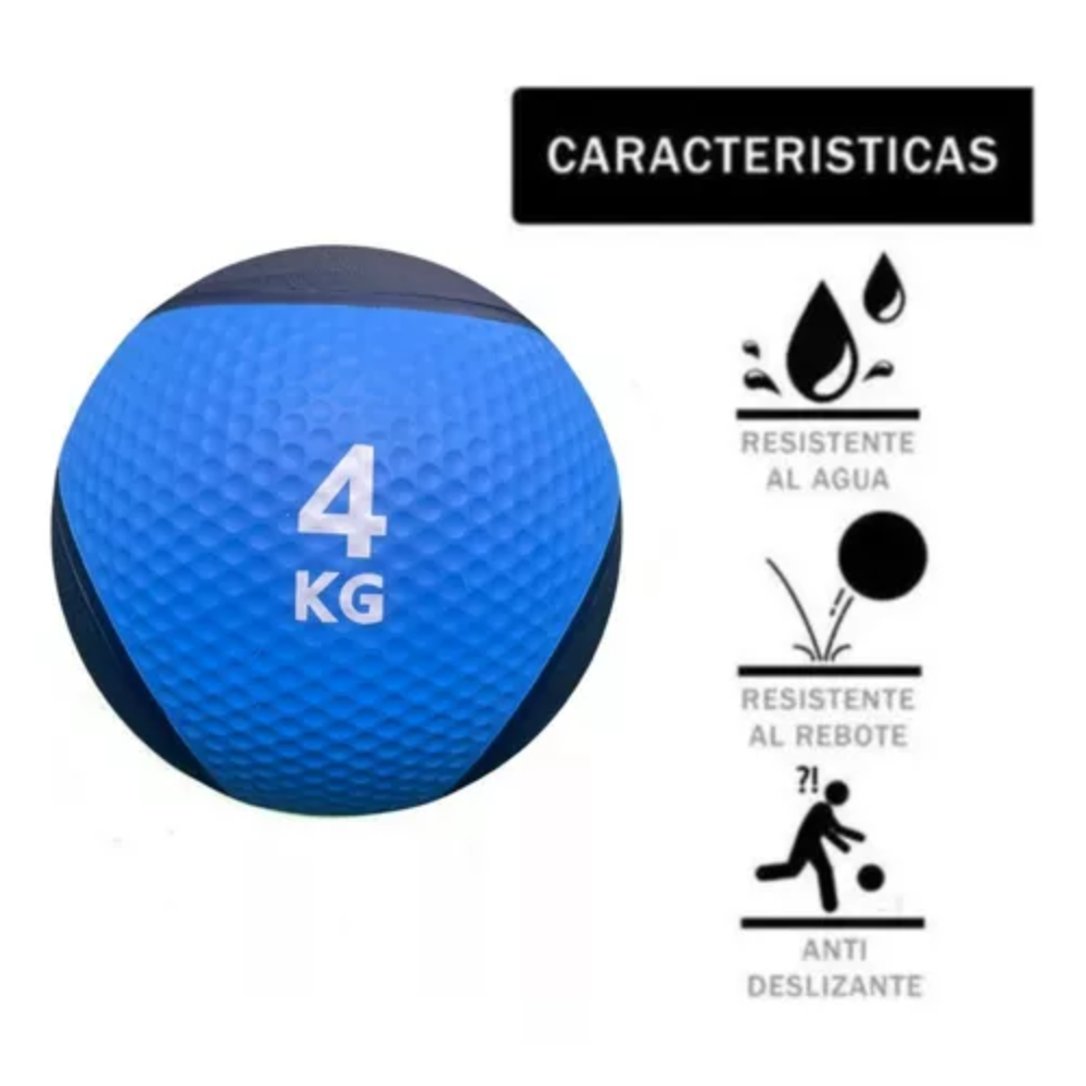 Pelota Medicinal 4 kg De Rebote Entrenamiento De Potencia 