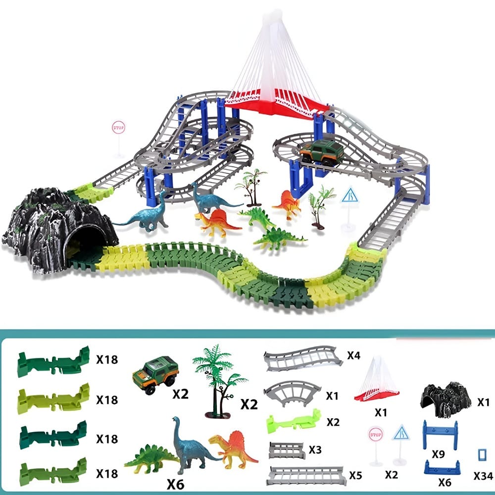 Pista Carreras Juguetes Niños 2 Coches Sonido Y Luz 167pcs