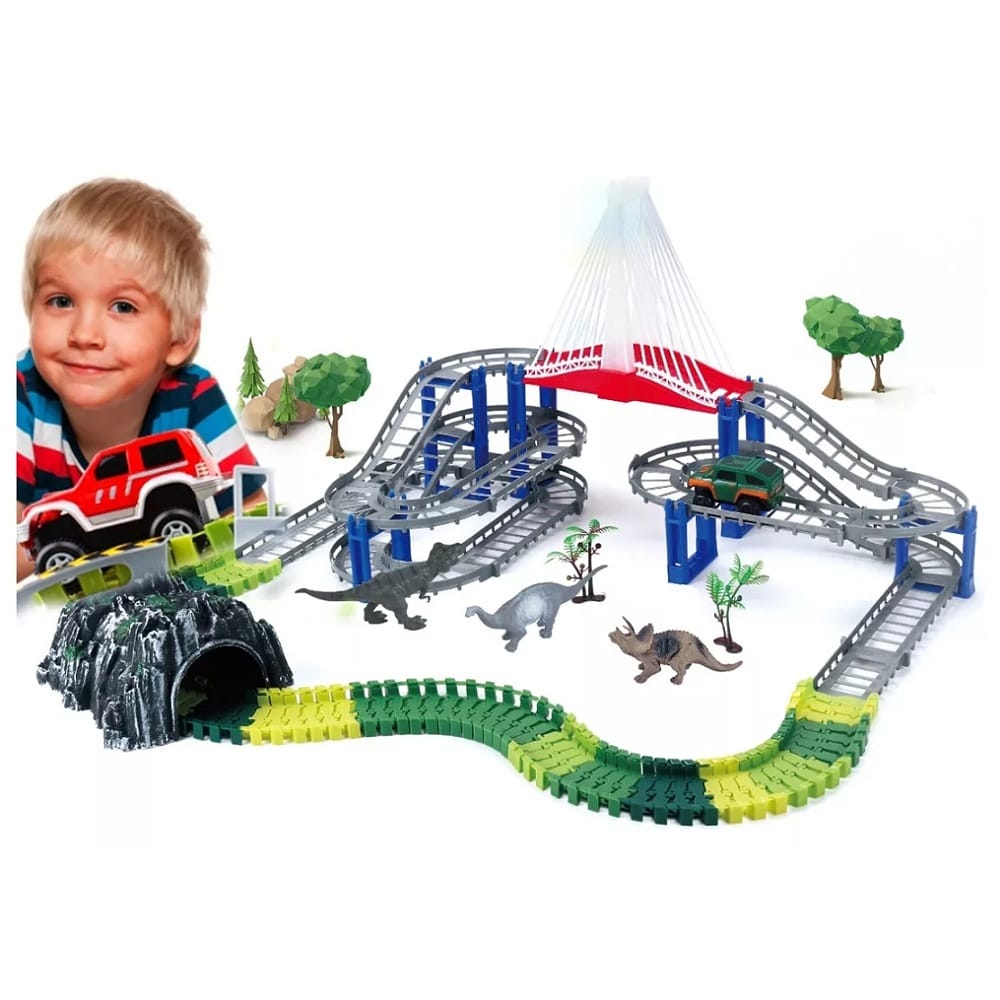 Pista Carreras Juguetes Niños 2 Coches Sonido Y Luz 167pcs