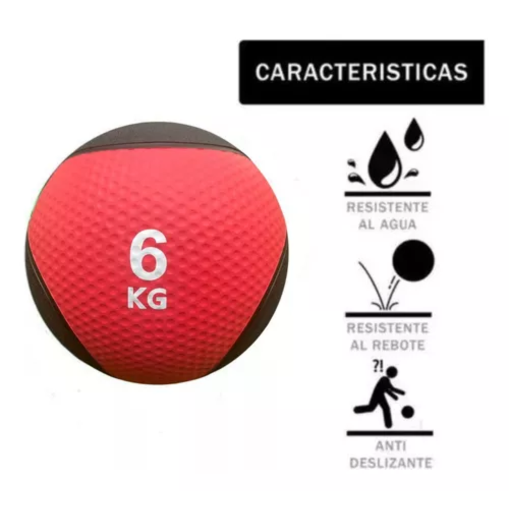 Pelota Medicinal 6 kg De Rebote Entrenamiento De Potencia 