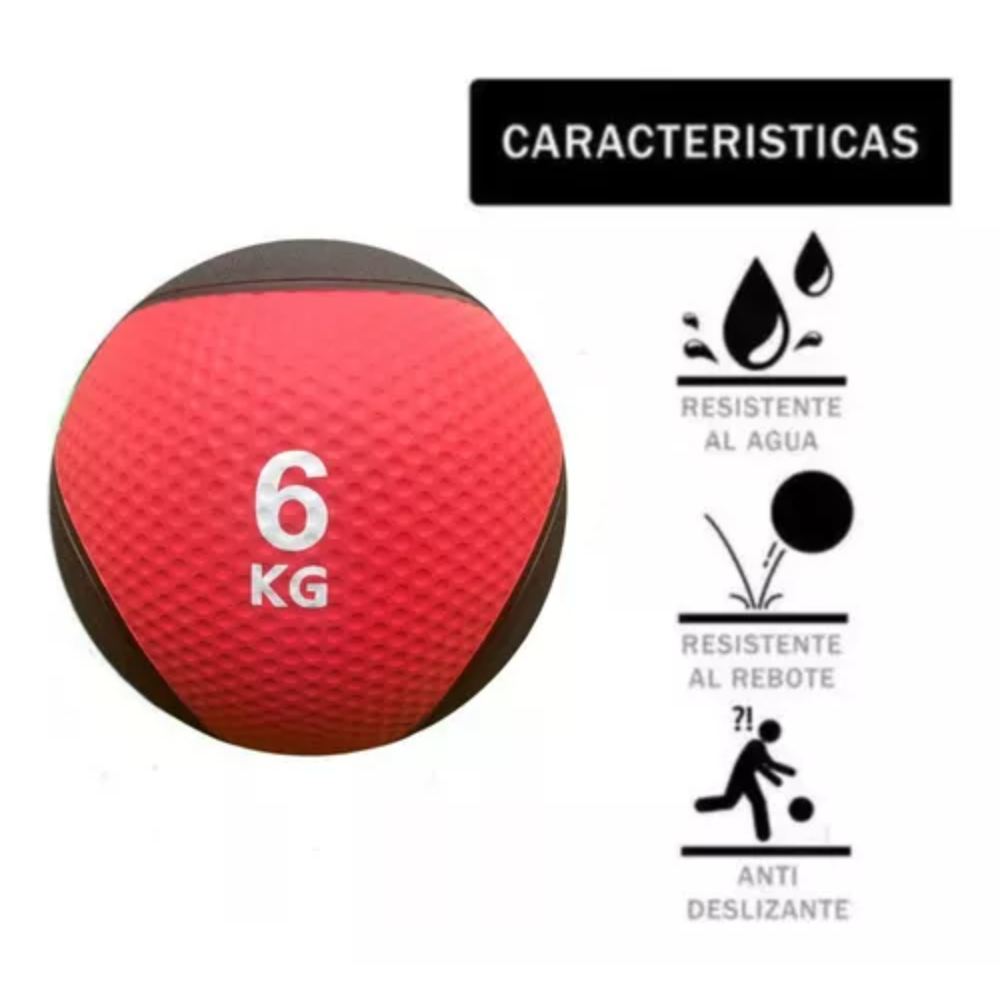 Pelota o Balón Medicinal con Rebote Funcional 3 Kg