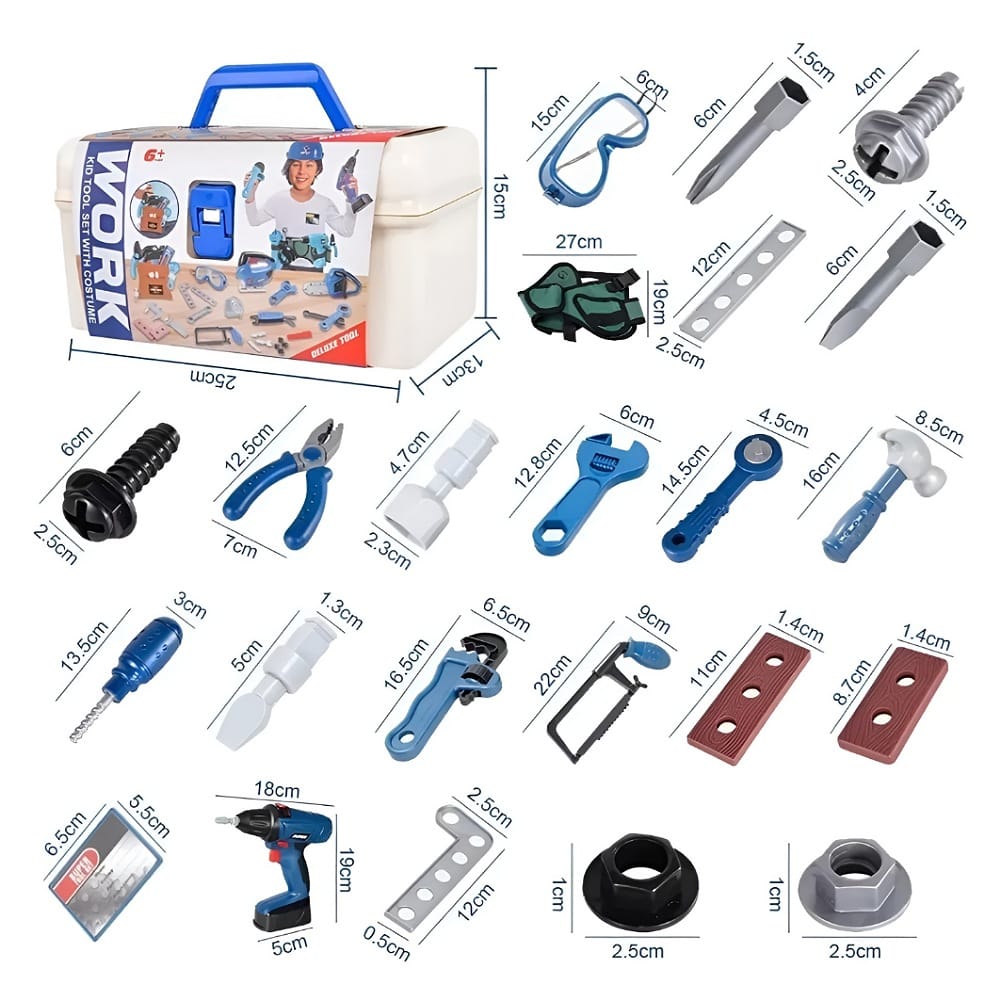 Juguete Herramientas Niño Caja Taladro Infantil Accesorios