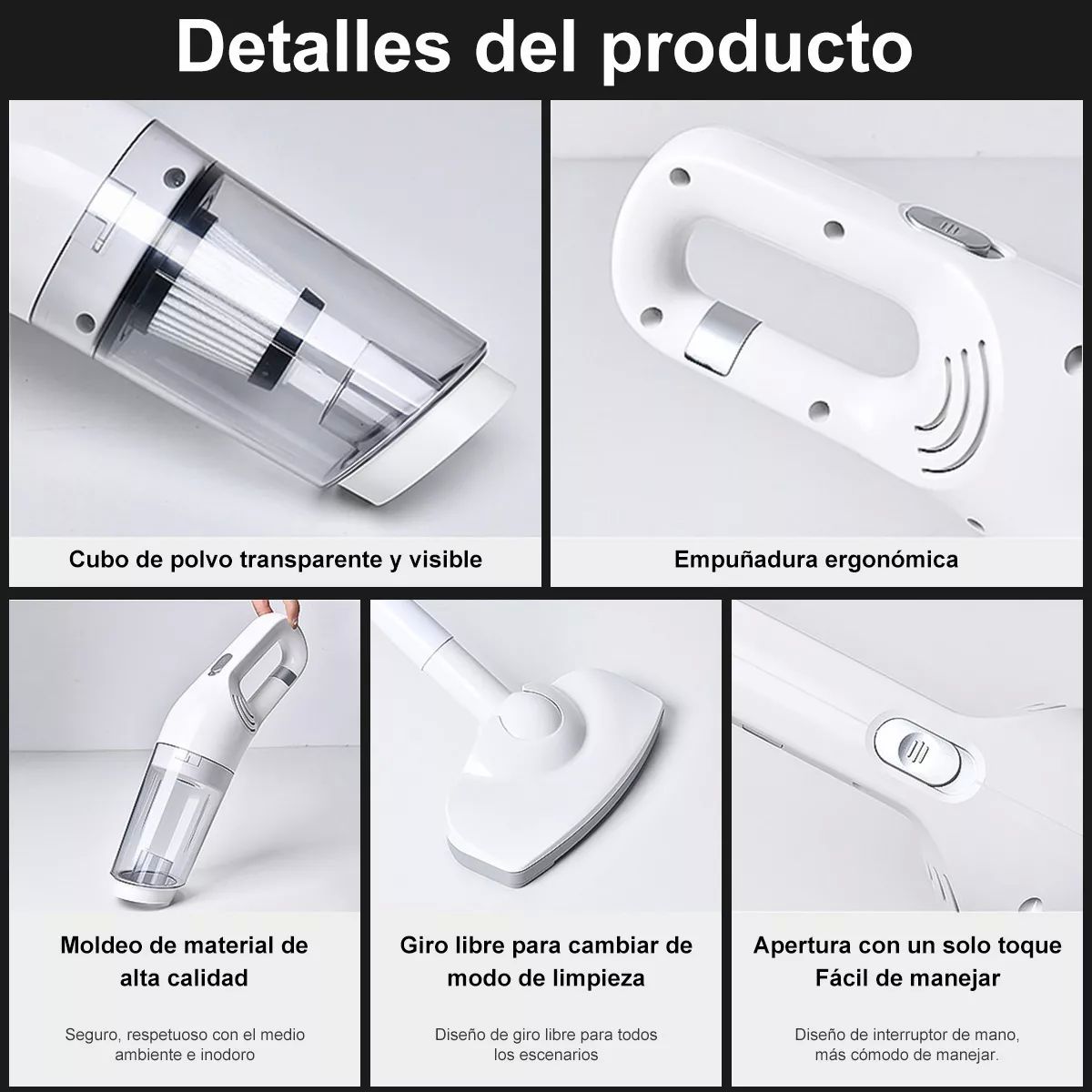 Aspirador De Mano Portátil Inalámbrico Para Hogar Automóvil