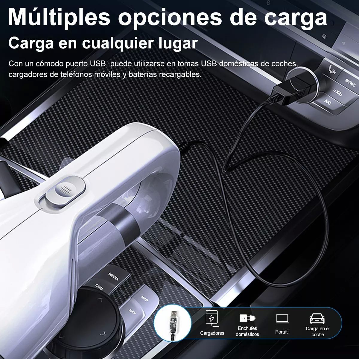 Aspirador De Mano Portátil Inalámbrico Para Hogar Automóvil